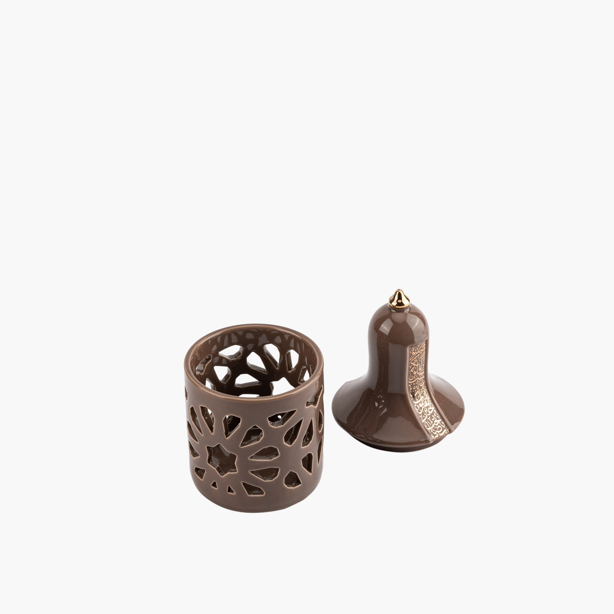 Otantik Nour Printed Porcelain Decorative Tealight Candleholder - 16 cms-household-decor-candleholdersandlanterns-image-2