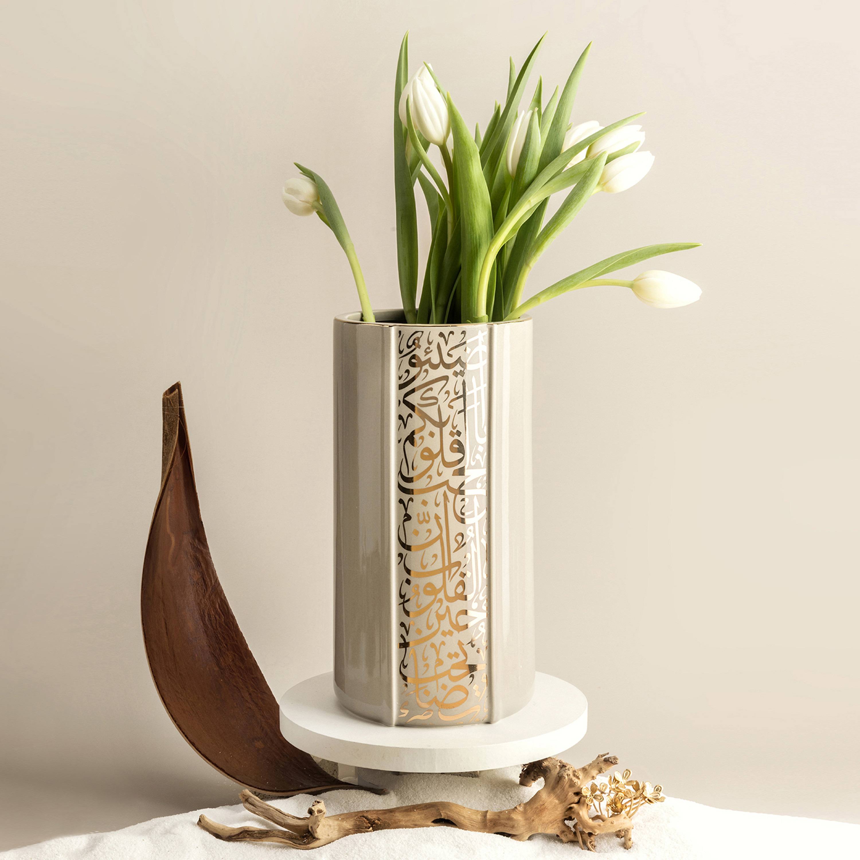 Otantik Printed Porcelain Decorative Vase - 13x13x25 cms-household-decor-vasesandbowls-image-1