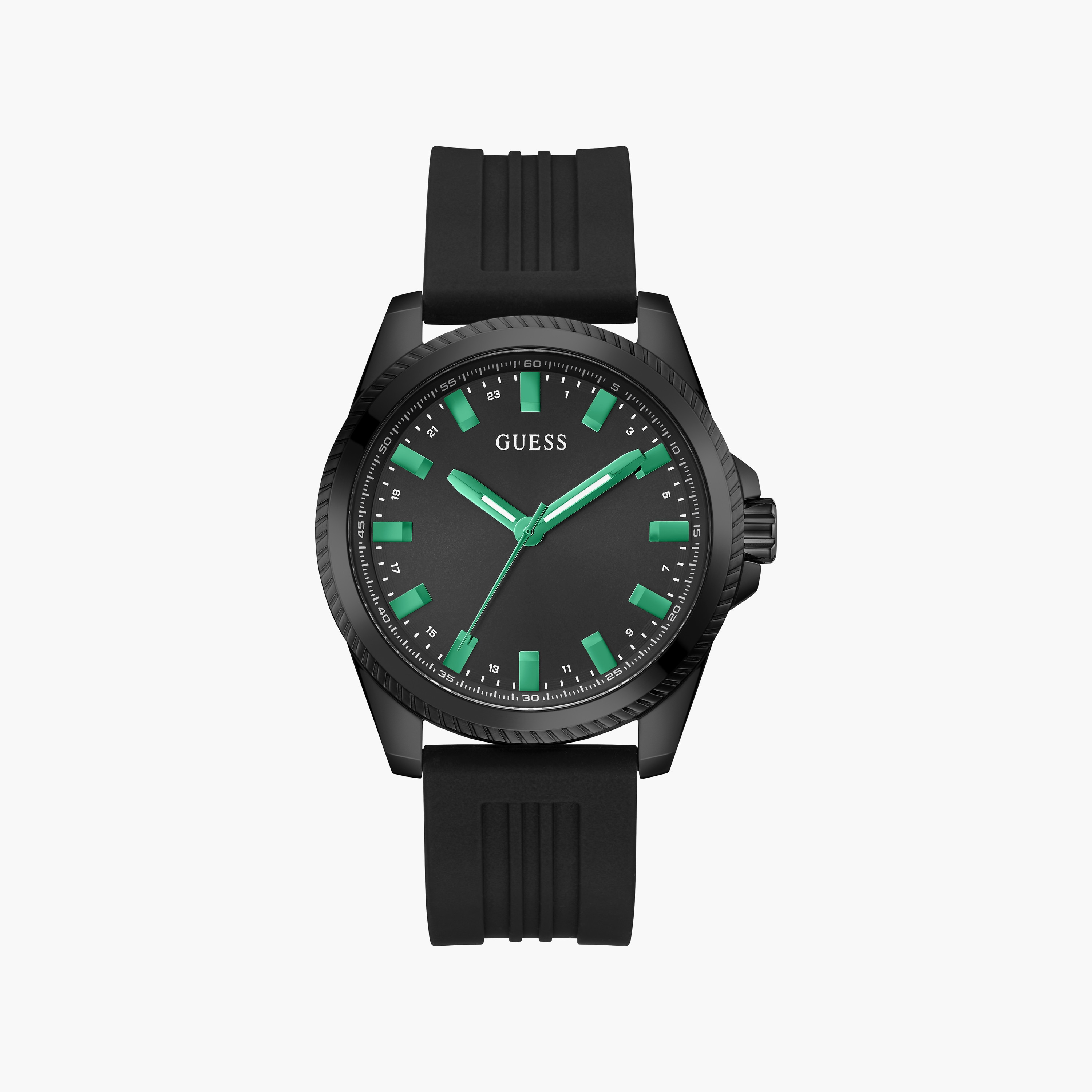 Guess Men's Black Analog Silicone Strap Watch | GW0639G4-men-watchesandjewellery-watches-image-1
