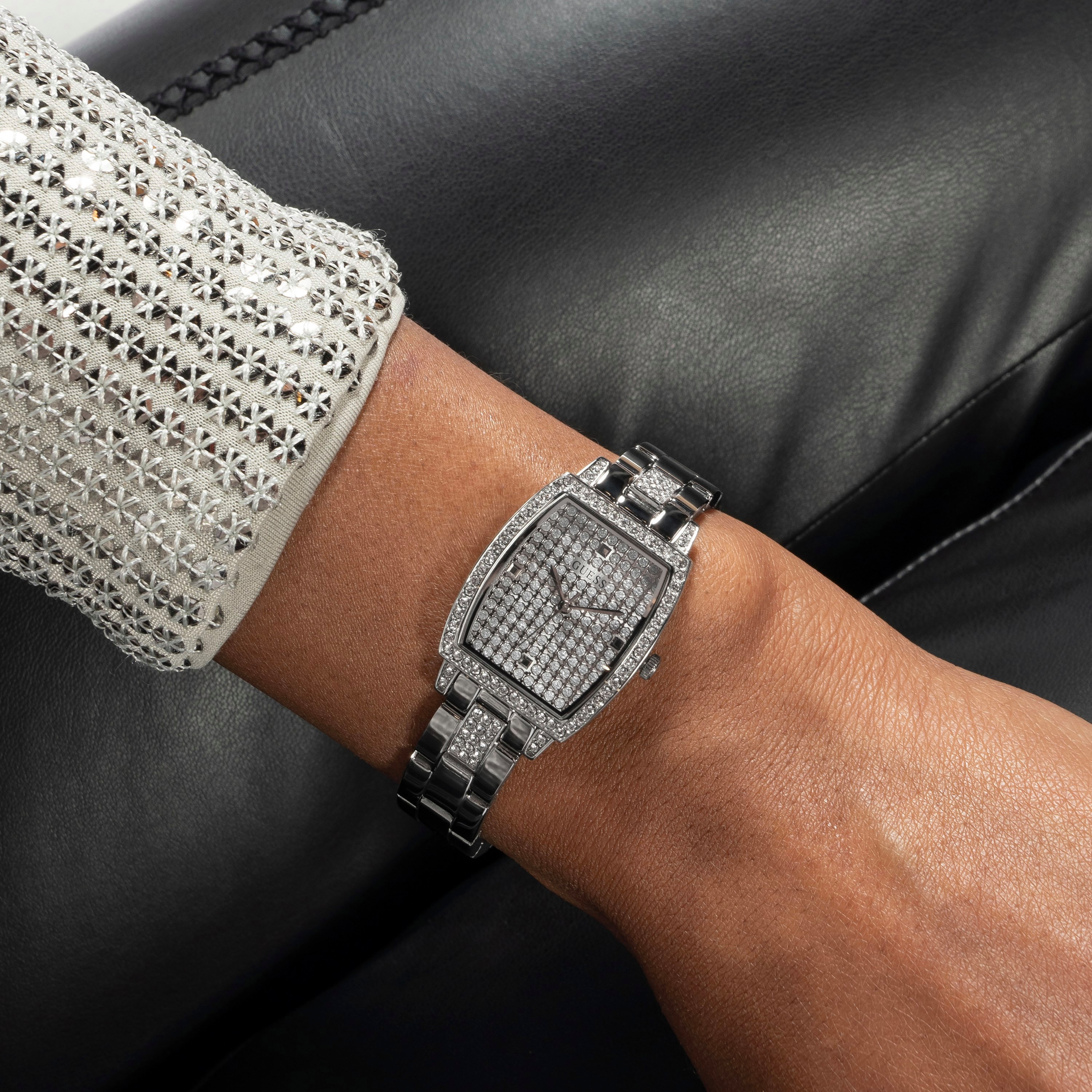 Guess Silver Analog Stainless Steel Strap Watch | GW0611L1 | 24 MM-women-watchesandjewellery-watches-image-5
