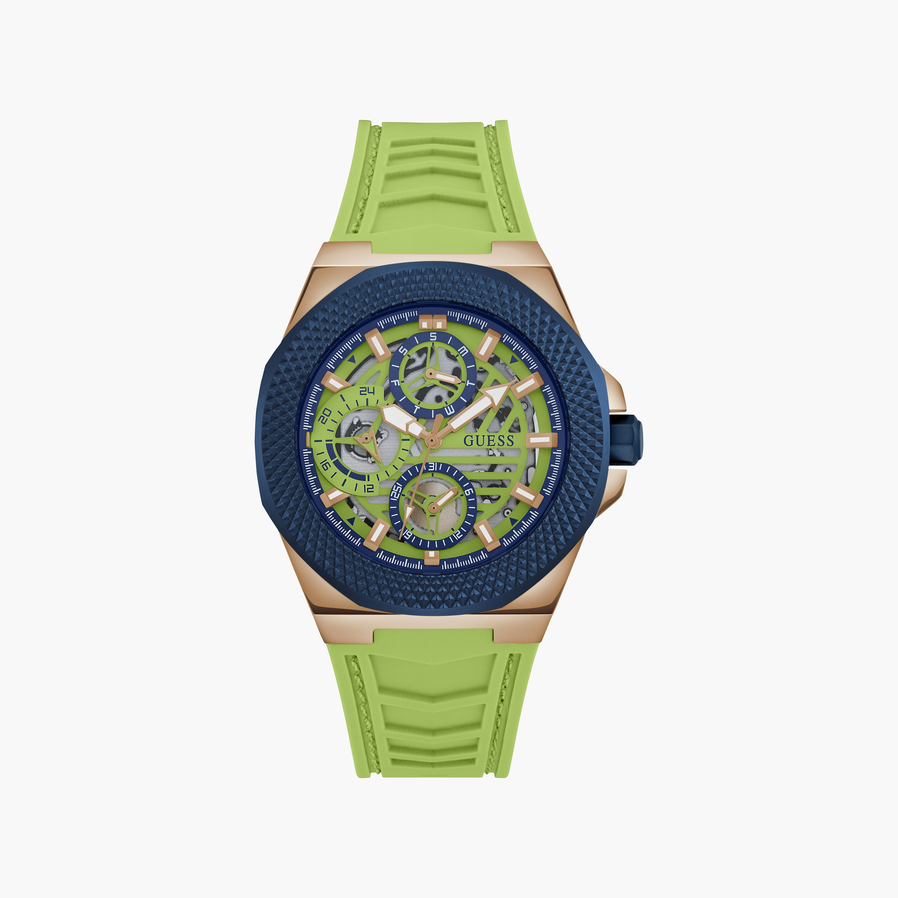 ساعة ذات انالوج من جيس بسوار من سيليكون باللون الأخضر للرجال | GW0577G3-men-watchesandjewellery-watches-image-1