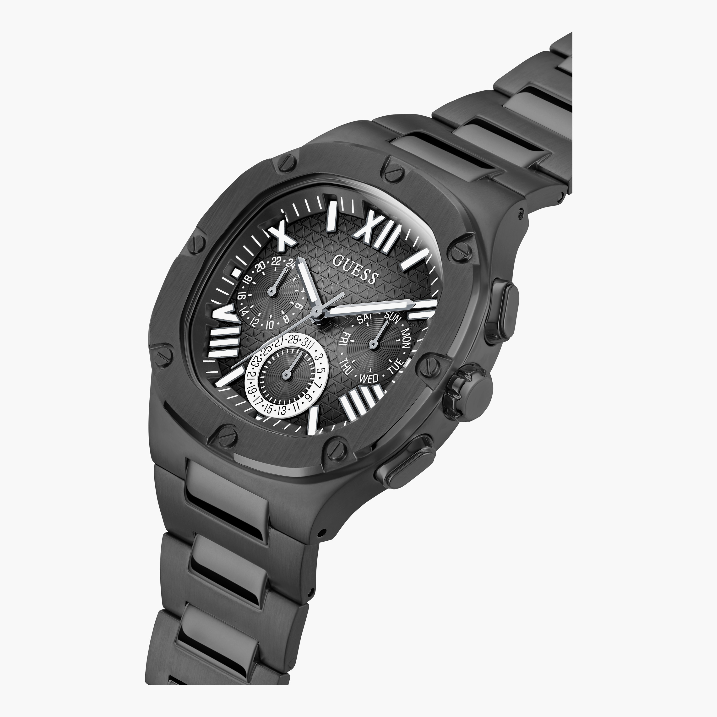 Guess Men's Black Chronograph Stainless Steel Strap Watch | GW0572G3 | 42 MM-men-watchesandjewellery-watches-image-4