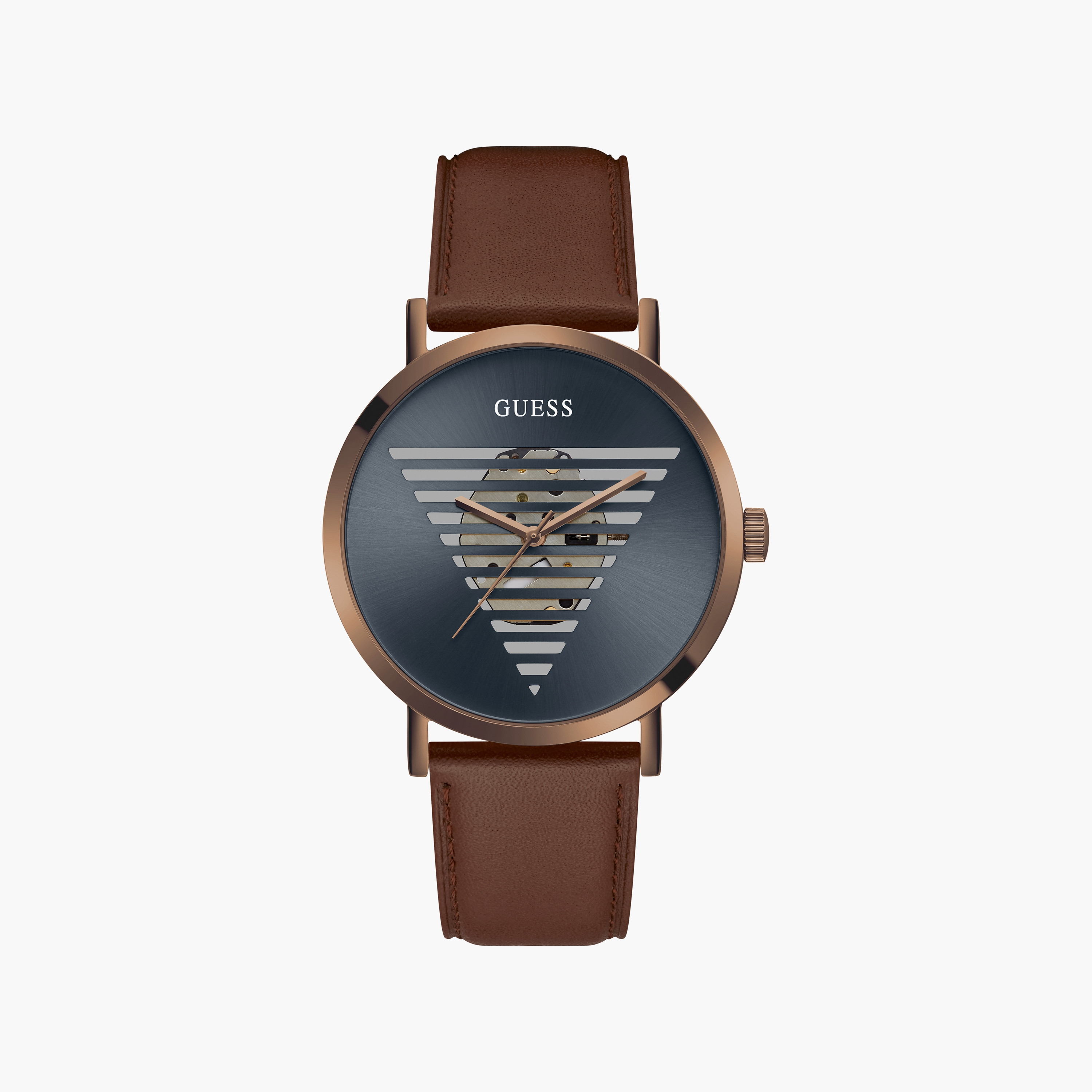 Guess Men's Brown Analog Leather Strap Watch | GW0503G4-men-watchesandjewellery-watches-image-1