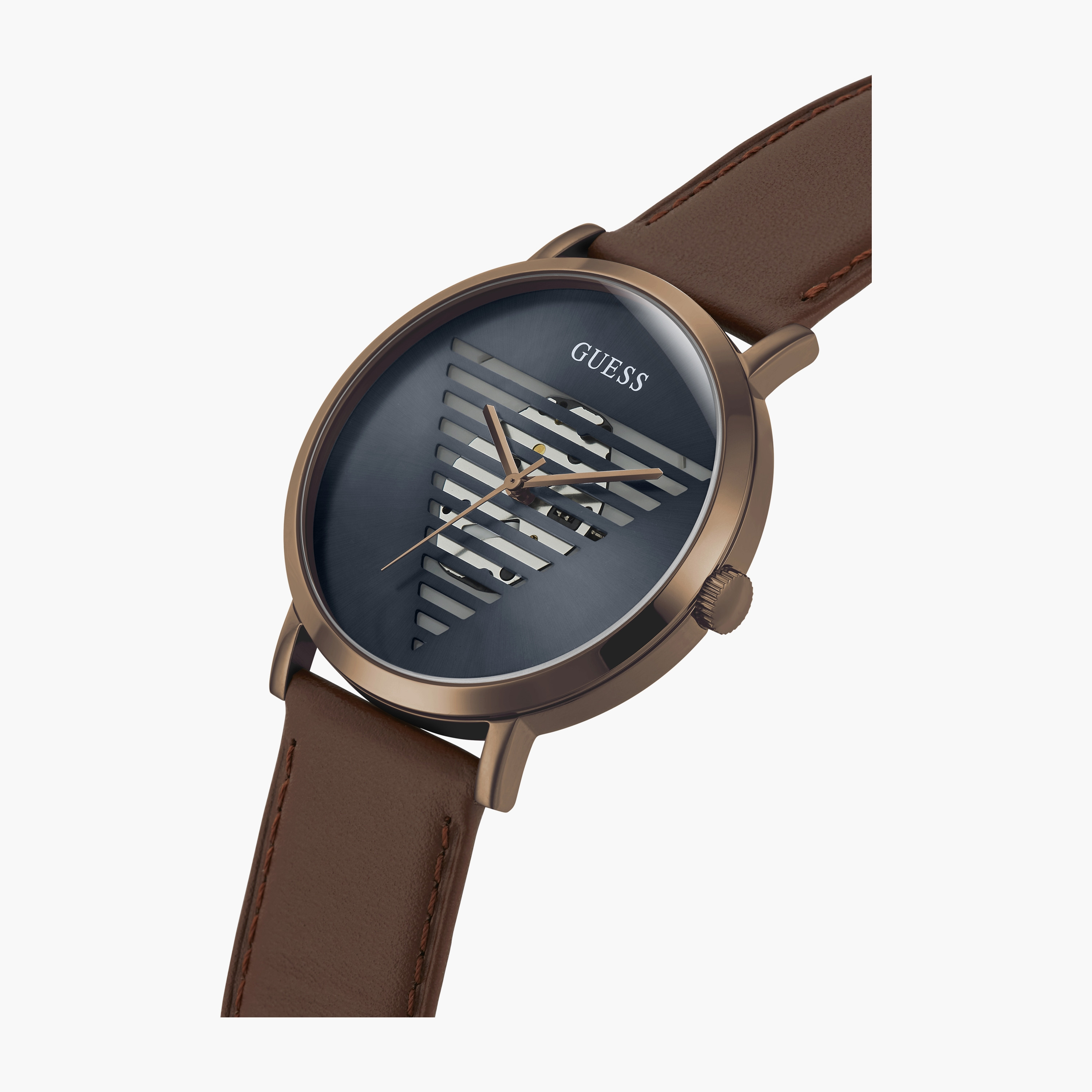Guess Men's Brown Analog Leather Strap Watch | GW0503G4-men-watchesandjewellery-watches-image-4