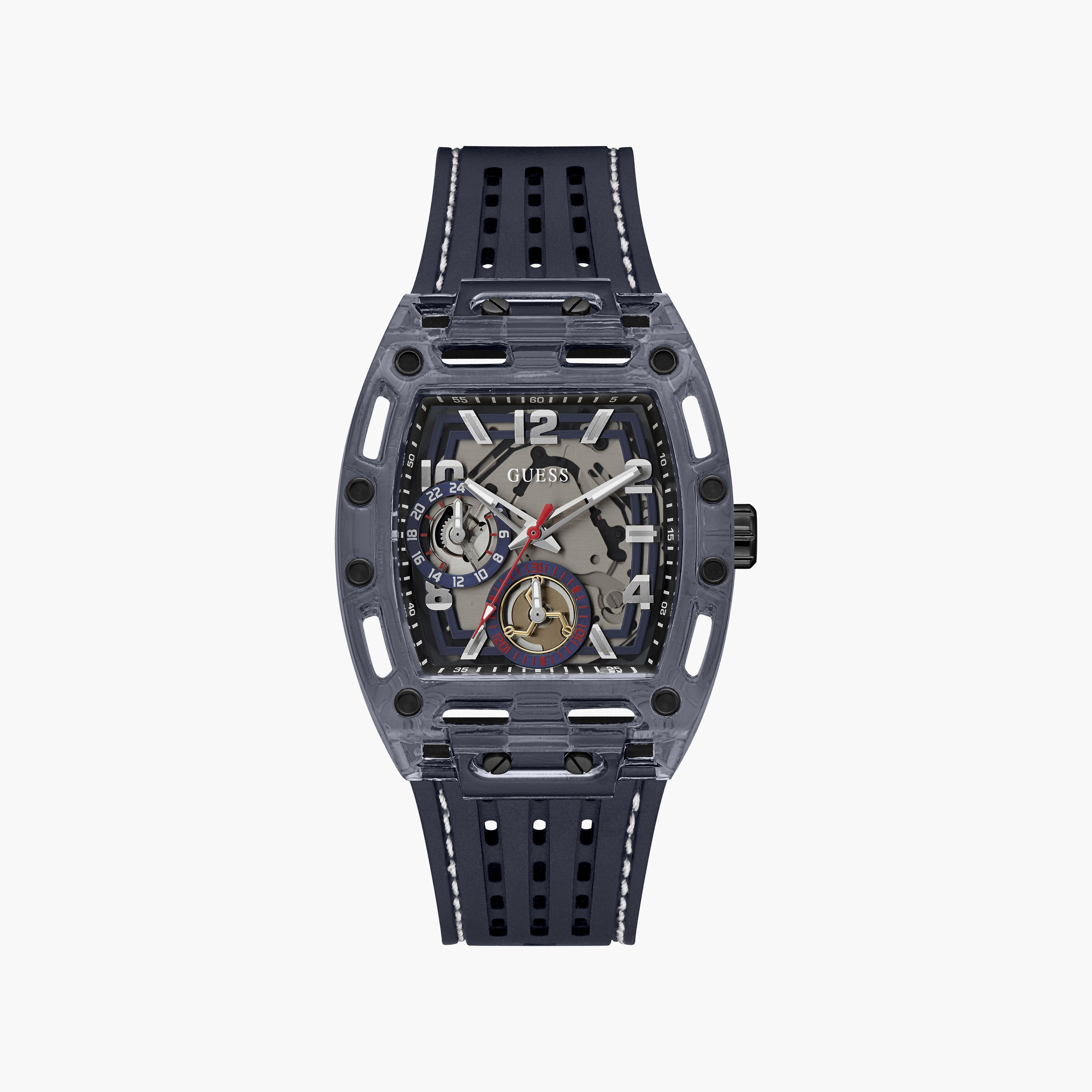 Guess Men's Blue Analog Silicone Strap Watch | GW0499G1 | 44 MM-men-watchesandjewellery-watches-image-1