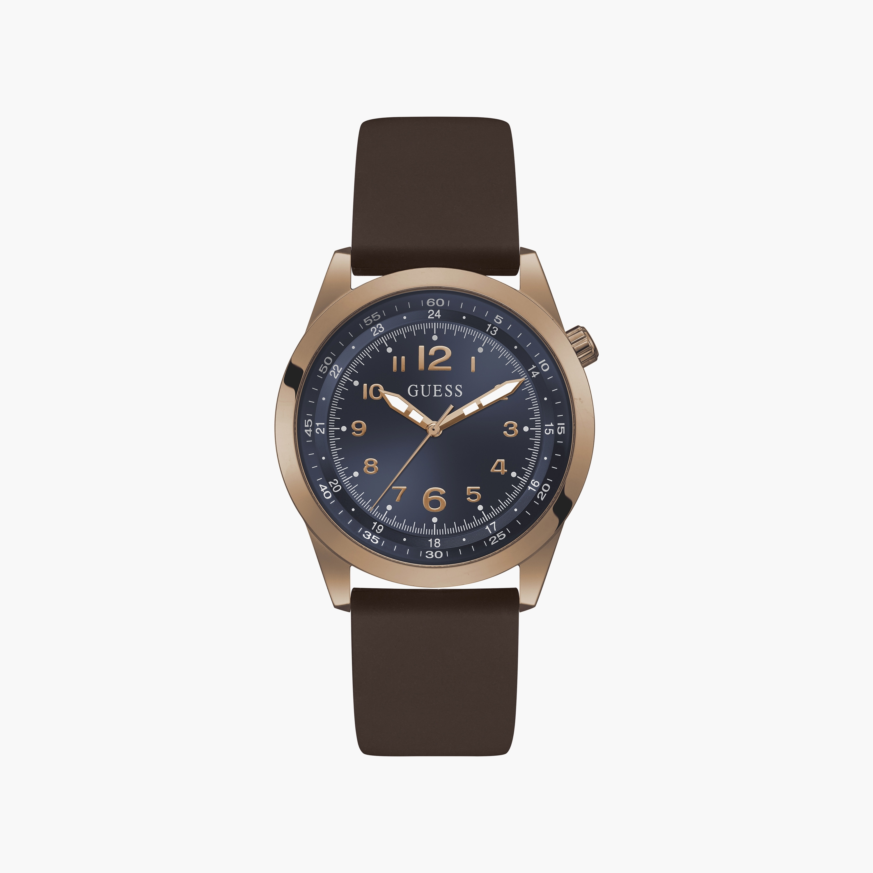 Guess Men's Brown Analog Silicone Strap Watch | GW0494G3 | 42 MM-men-watchesandjewellery-watches-image-1