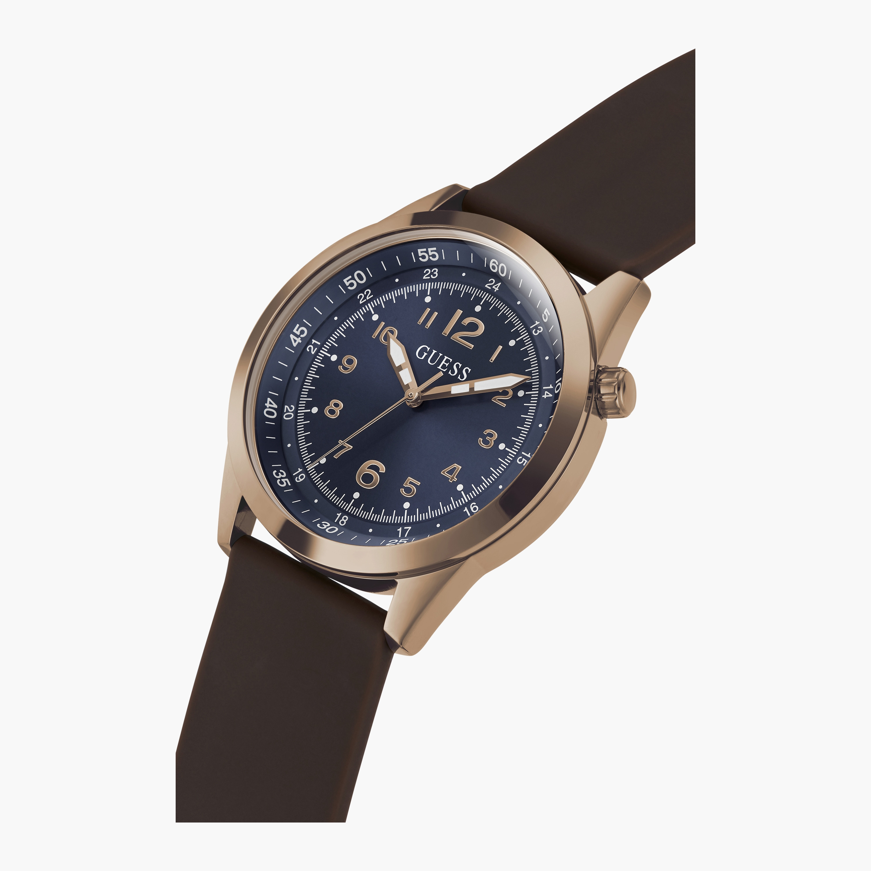 Guess Men's Brown Analog Silicone Strap Watch | GW0494G3 | 42 MM-men-watchesandjewellery-watches-image-4
