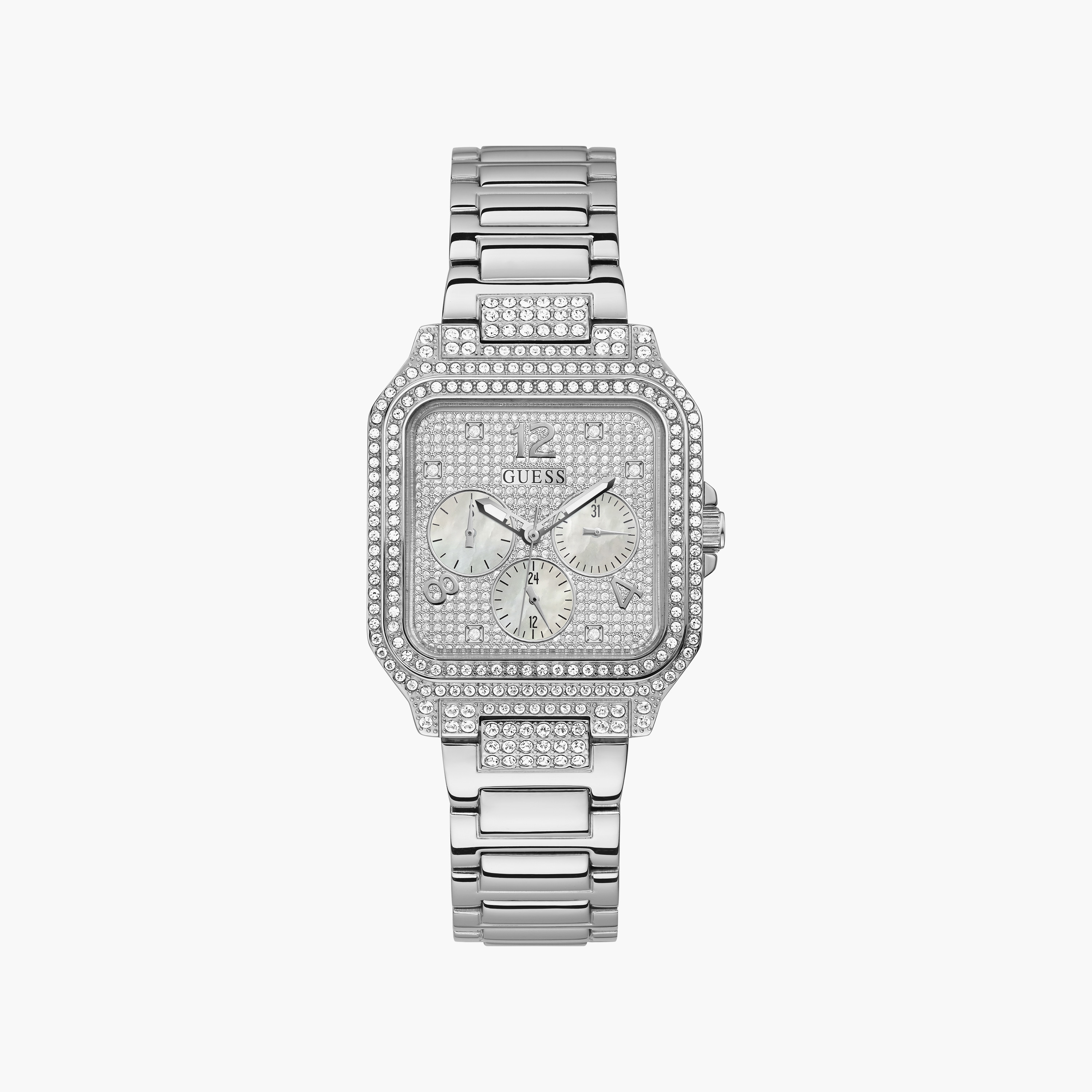 Guess Women's Silver Analog Stainless Steel Strap Watch | GW0472L1 | 35 MM-women-watchesandjewellery-watches-image-1