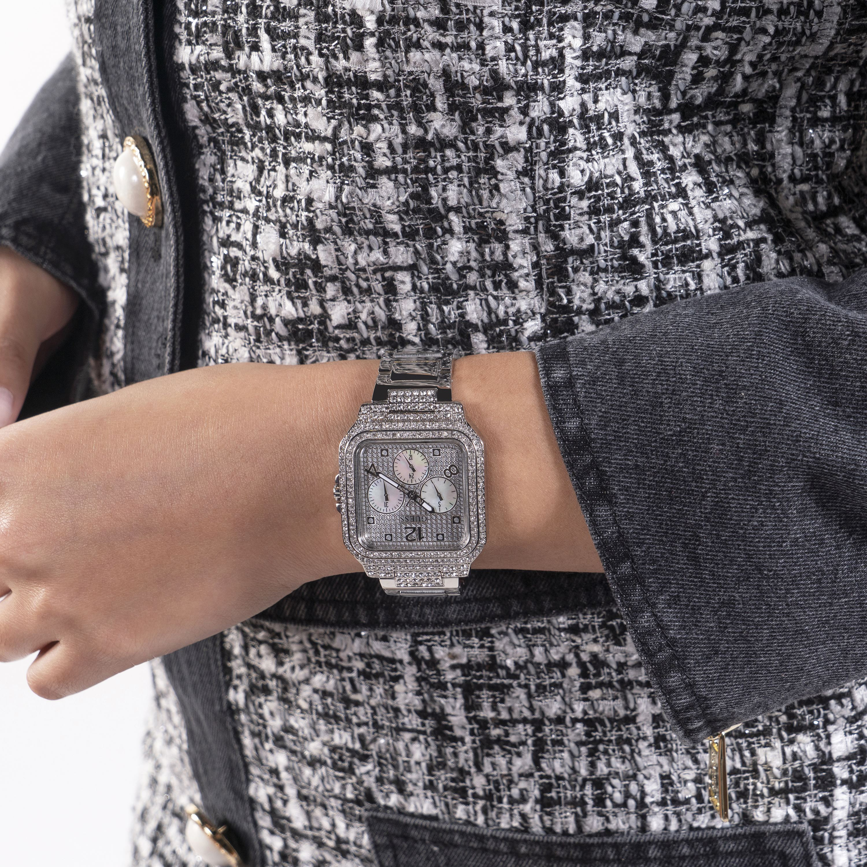 Guess Women's Silver Analog Stainless Steel Strap Watch | GW0472L1 | 35 MM-women-watchesandjewellery-watches-image-5