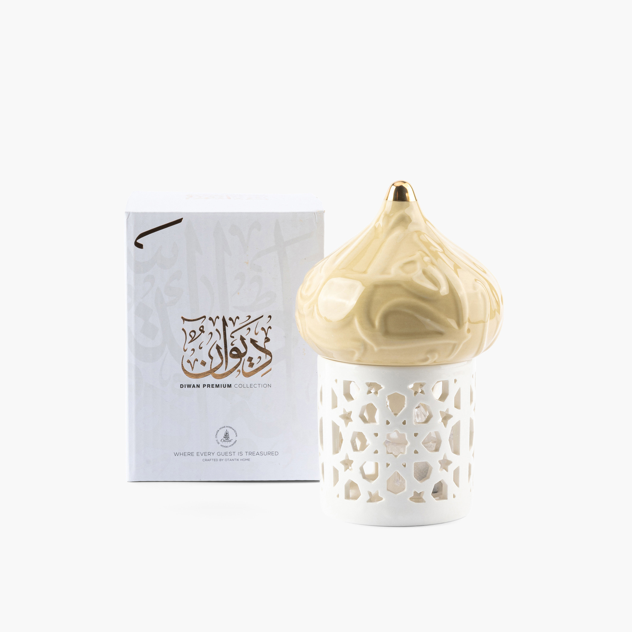 حامل شموع من صغيرة بورسلان بتفاصيل مفرغة من أوتانتيك ديوان - 16 سم-household-decor-candleholdersandlanterns-image-3