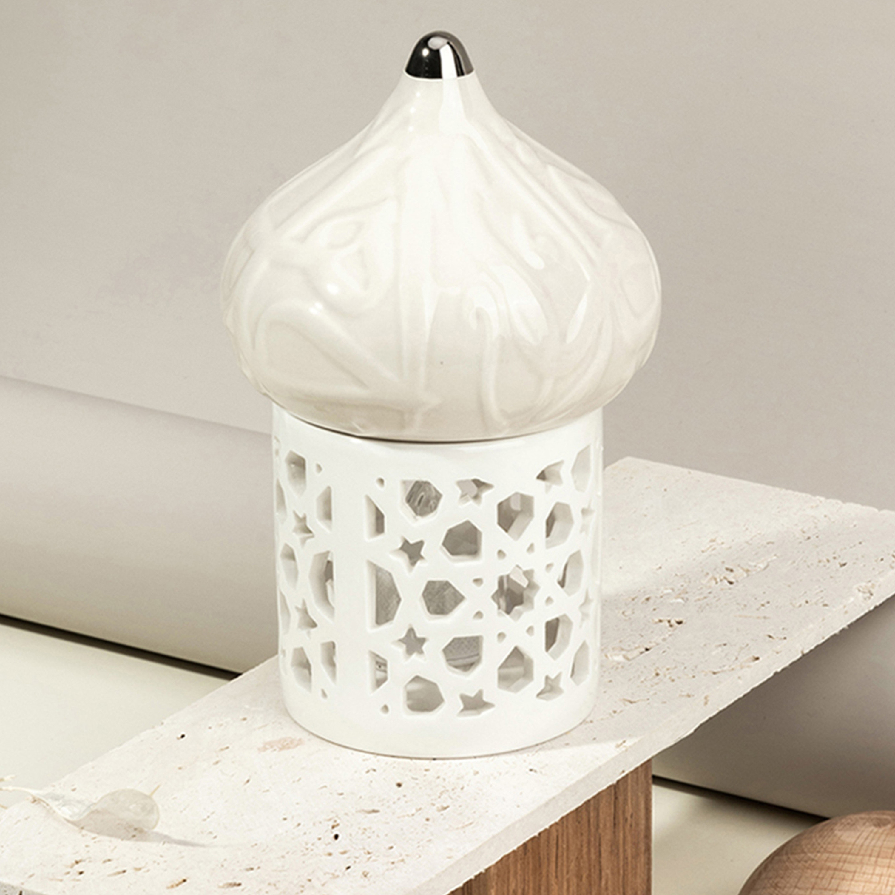 حامل شموع صغيرة بورسلان بتفاصيل مفرغة ديوان من أوتانتيك - 16 سم-household-decor-candleholdersandlanterns-image-1