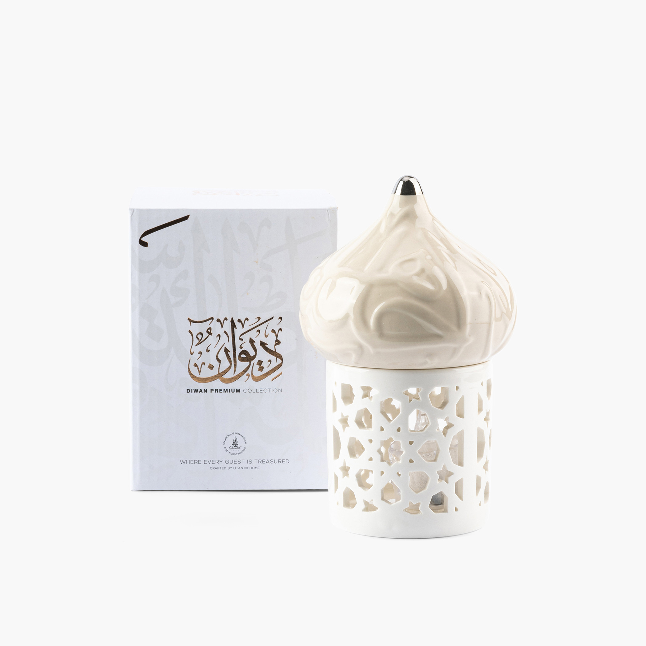 حامل شموع صغيرة بورسلان بتفاصيل مفرغة ديوان من أوتانتيك - 16 سم-household-decor-candleholdersandlanterns-image-3