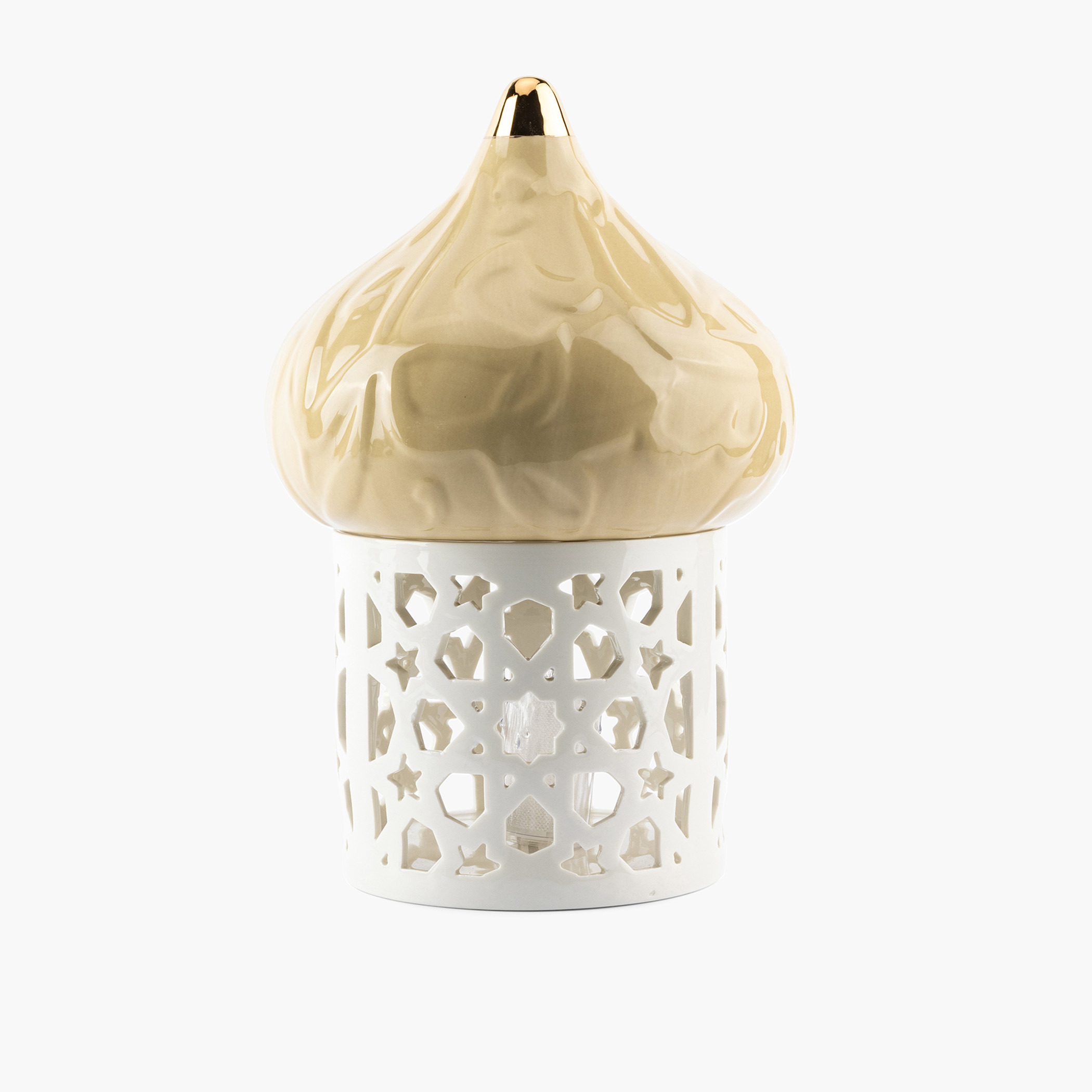 Otantik Diwan Embossed Porcelain Tealight Candleholder - 31 cms-household-decor-candleholdersandlanterns-image-2