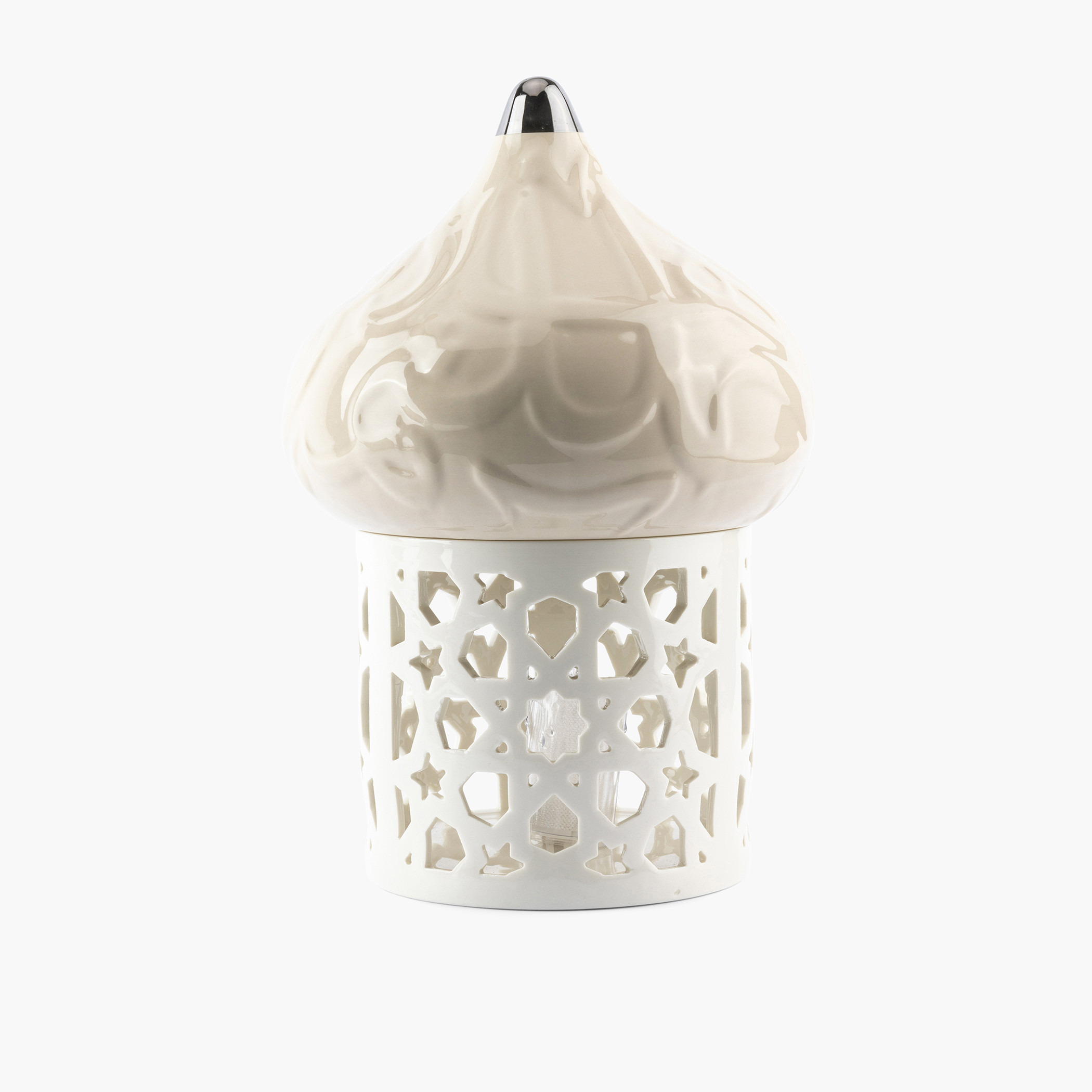 Otantik Diwan Embossed Porcelain Tealight Candleholder - 31 cms-household-decor-candleholdersandlanterns-image-2