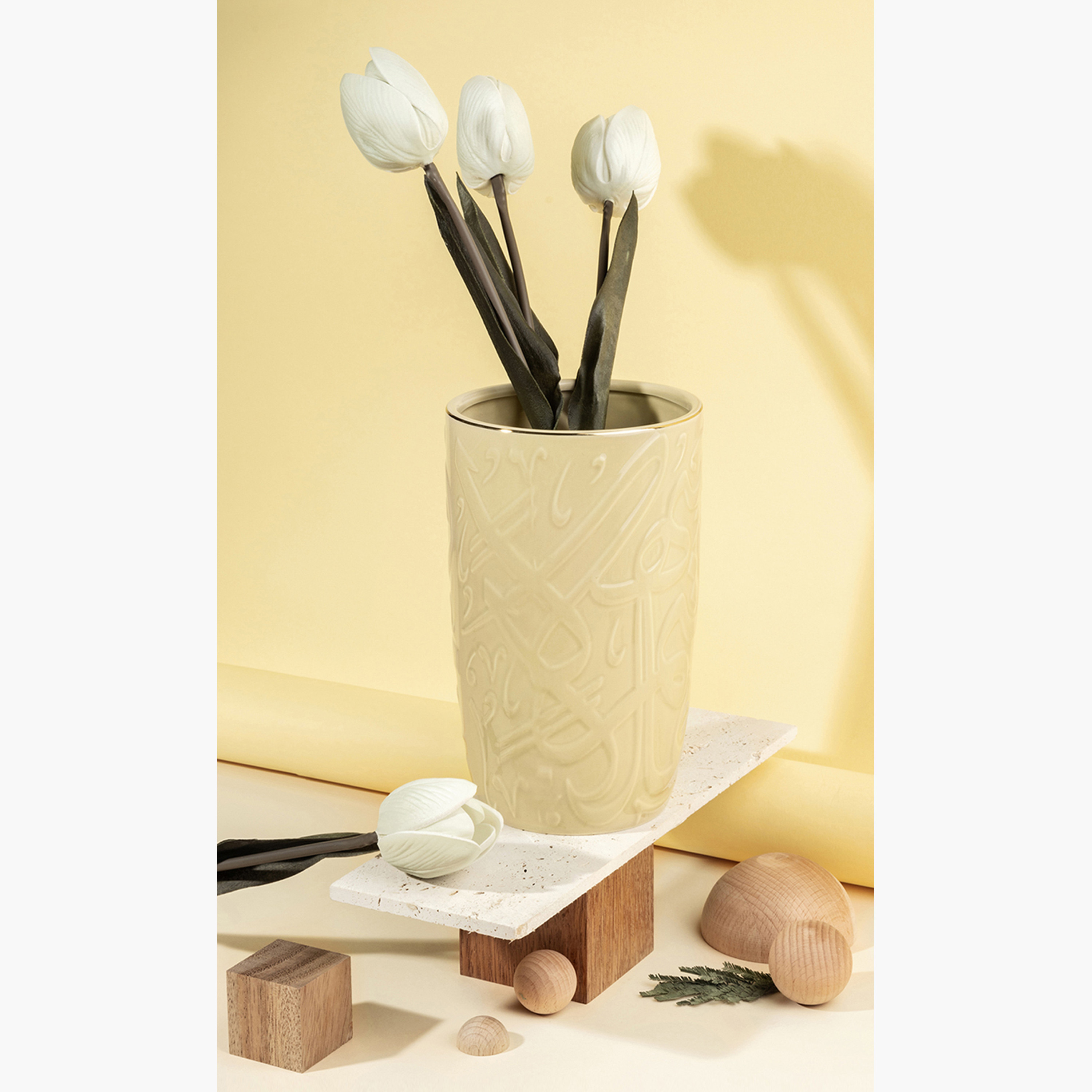 Otantik Diwan Porcelain Vase - 11x11x20 cms-household-decor-vasesandbowls-image-1