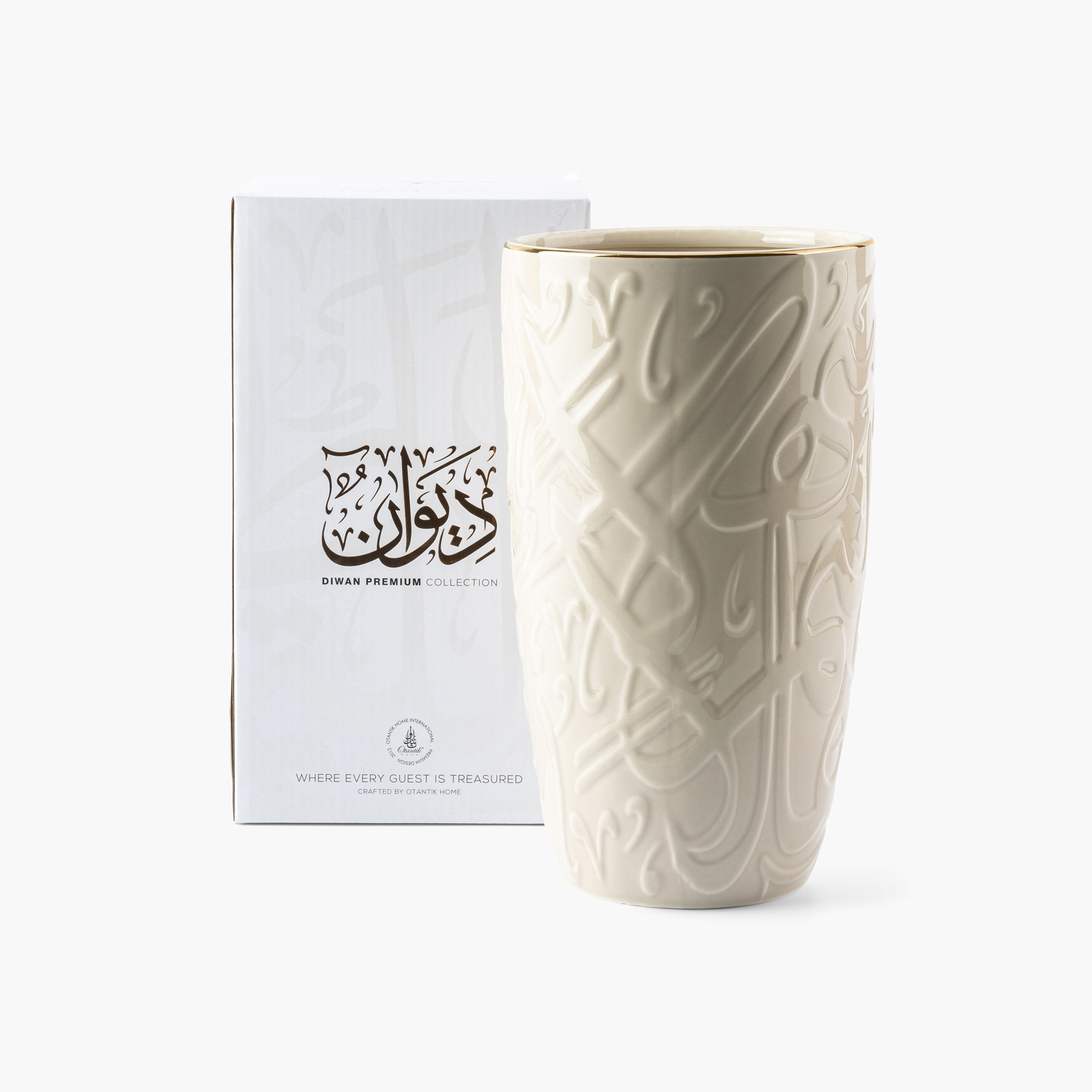 Otantik Diwan Porcelain Vase - 13x13x25 cms-household-decor-vasesandbowls-image-3