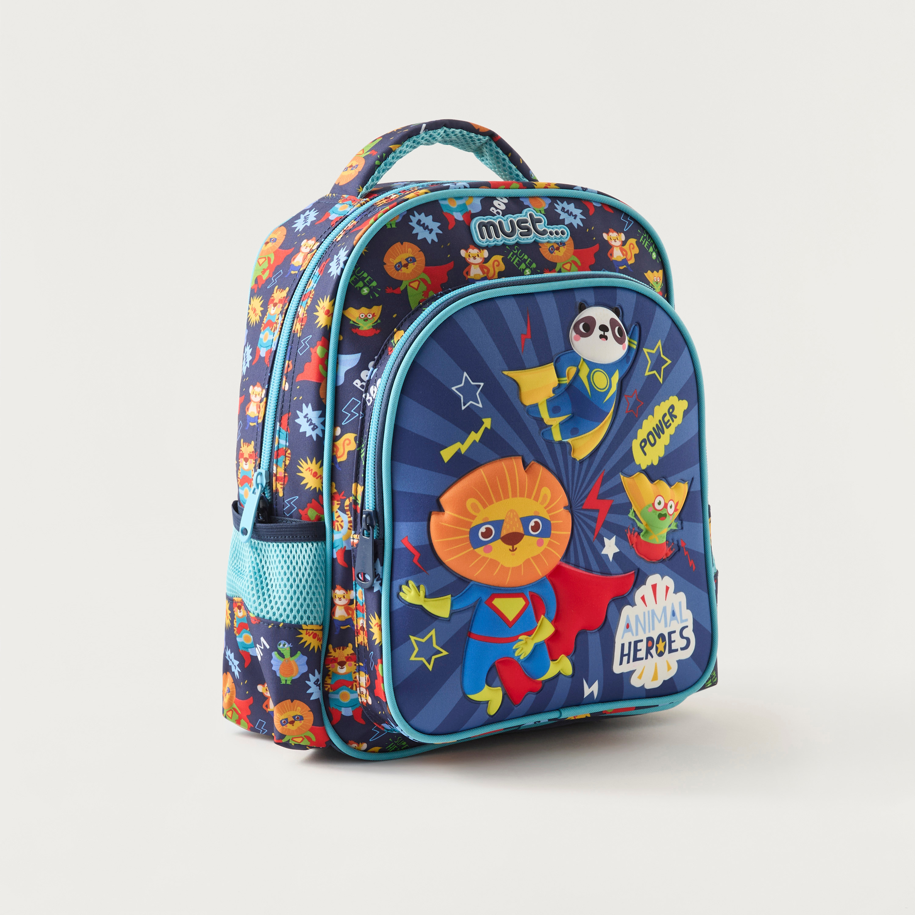 Must 14-inch Animal Embossed Backpack with Adjustable Straps - 27x10x31 cms-cpkids-backtoschool-schoolbagsandbackpacks-backpacks-image-2