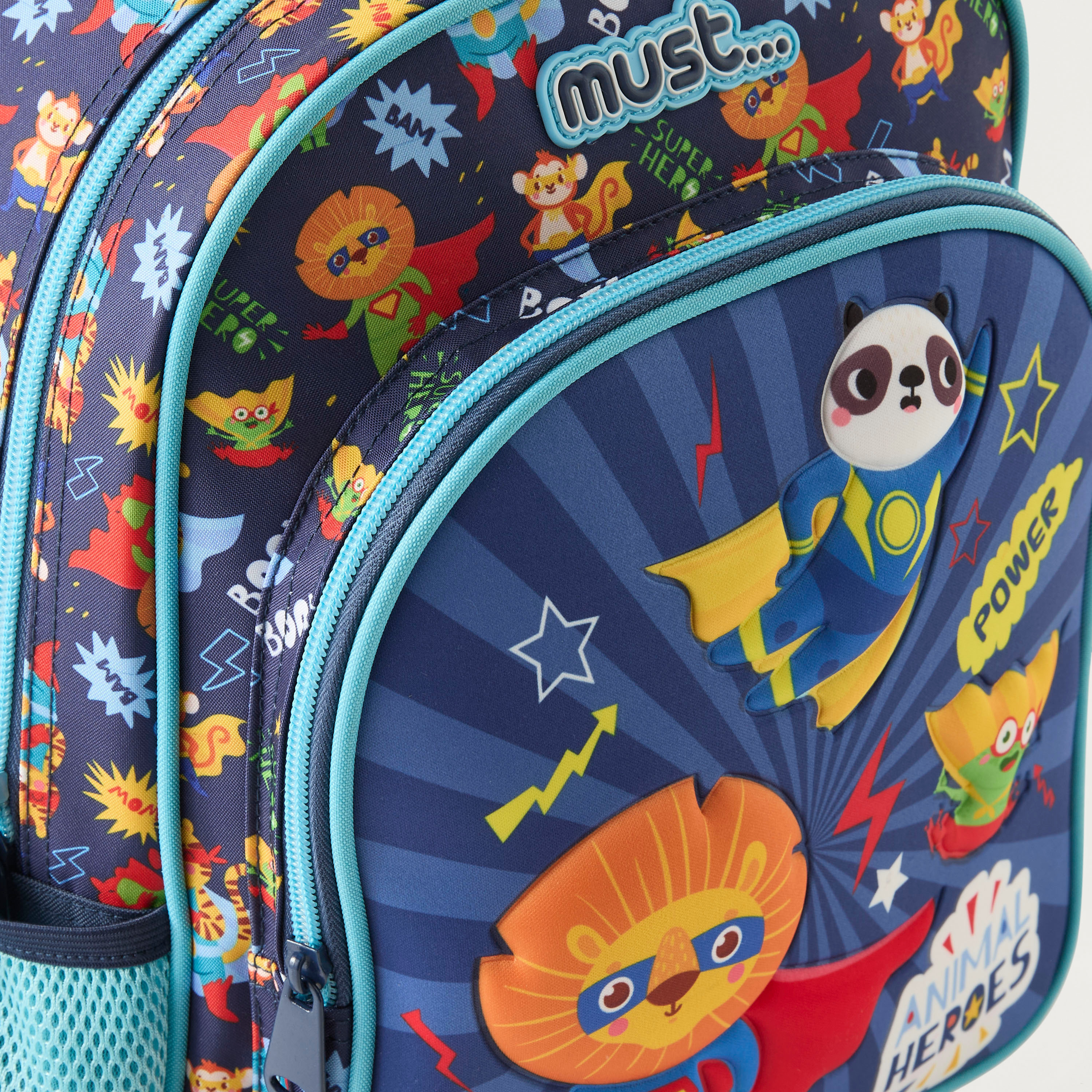 Must 14-inch Animal Embossed Backpack with Adjustable Straps - 27x10x31 cms-cpkids-backtoschool-schoolbagsandbackpacks-backpacks-image-4