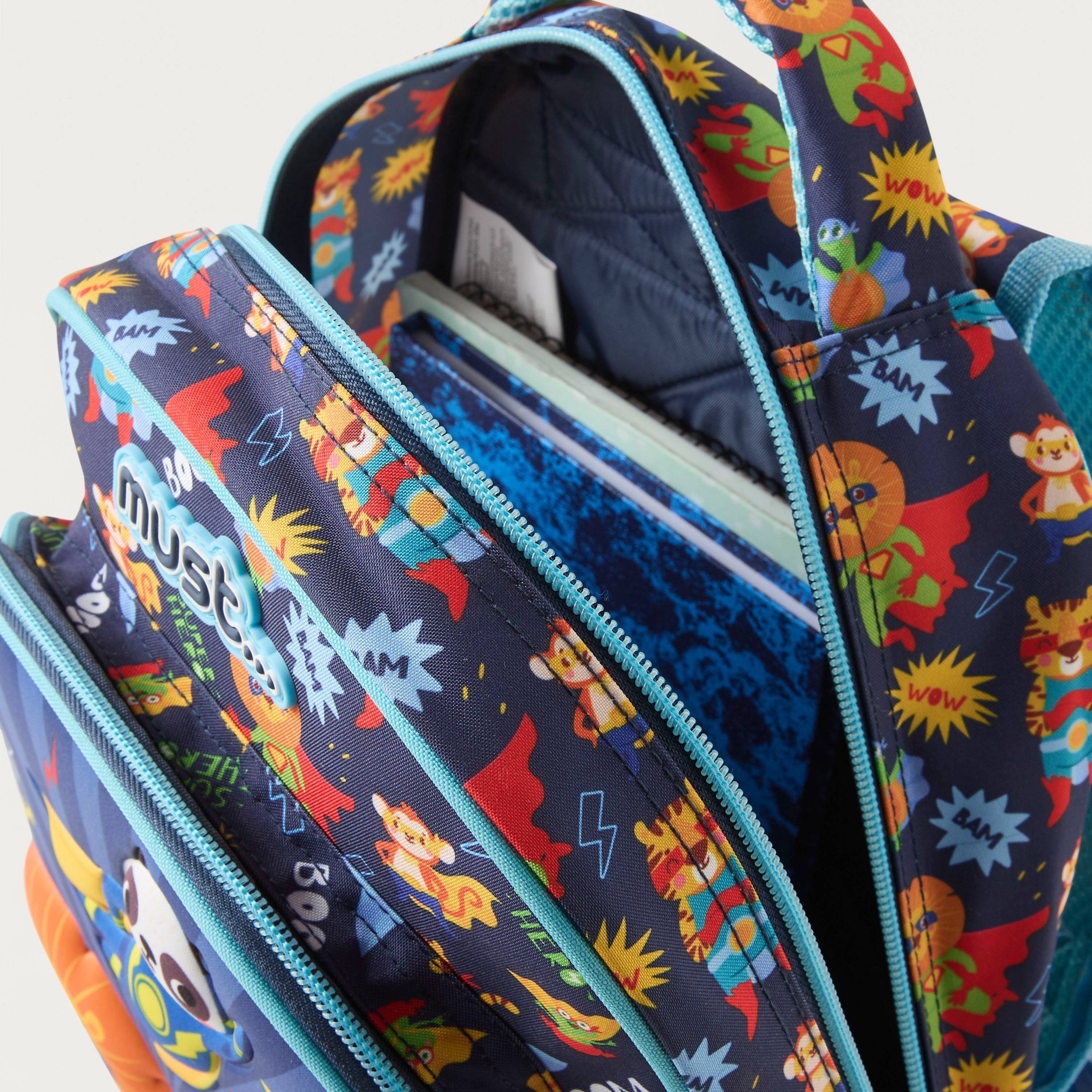 Must 14-inch Animal Embossed Backpack with Adjustable Straps - 27x10x31 cms-cpkids-backtoschool-schoolbagsandbackpacks-backpacks-image-6
