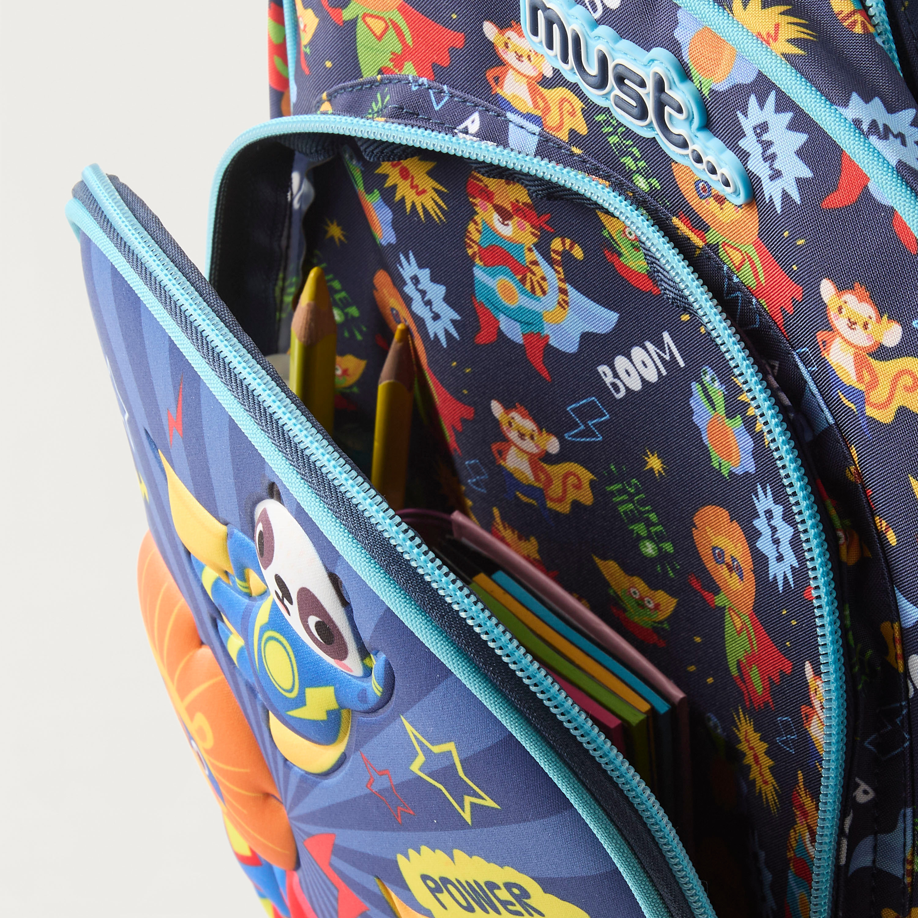 Must 14-inch Animal Embossed Backpack with Adjustable Straps - 27x10x31 cms-cpkids-backtoschool-schoolbagsandbackpacks-backpacks-image-7