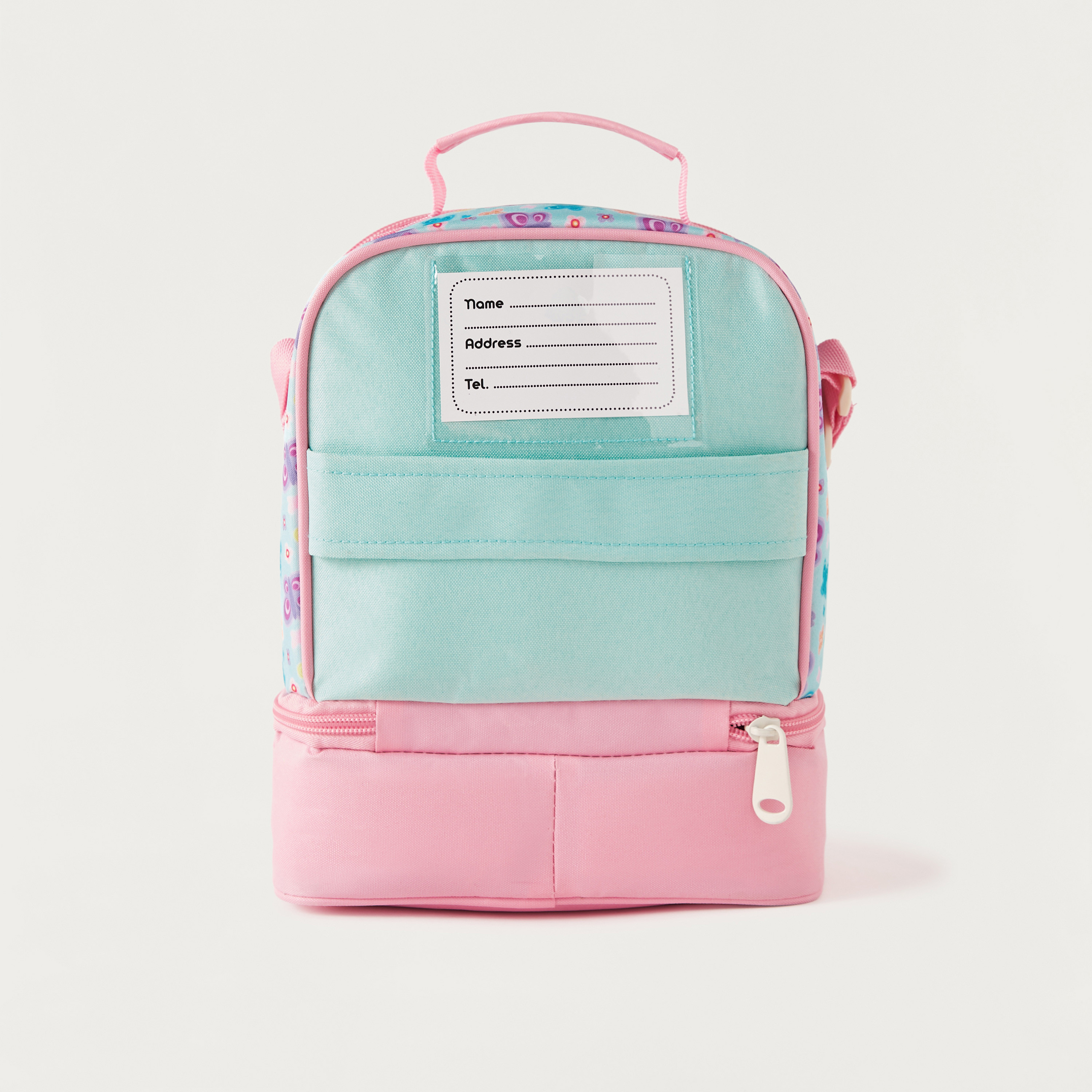 Must Butterfly Print Lunch Bag with Adjustable Strap and Zip Closure-school-lunchessentials-lunchbags-image-4