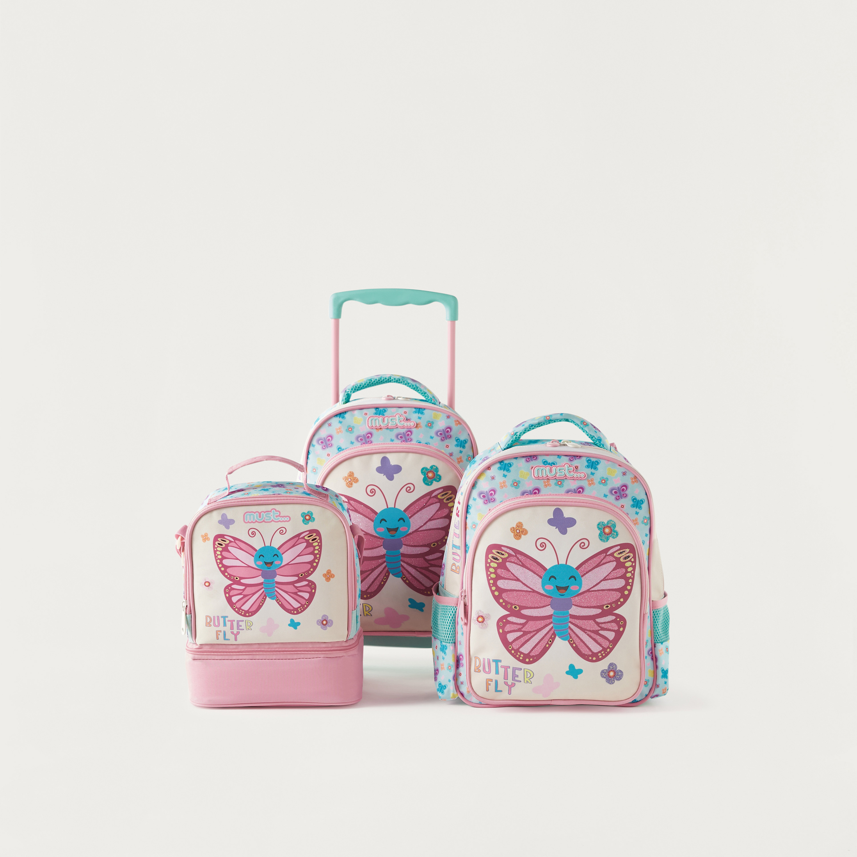 Must Butterfly Print Lunch Bag with Adjustable Strap and Zip Closure-school-lunchessentials-lunchbags-image-6