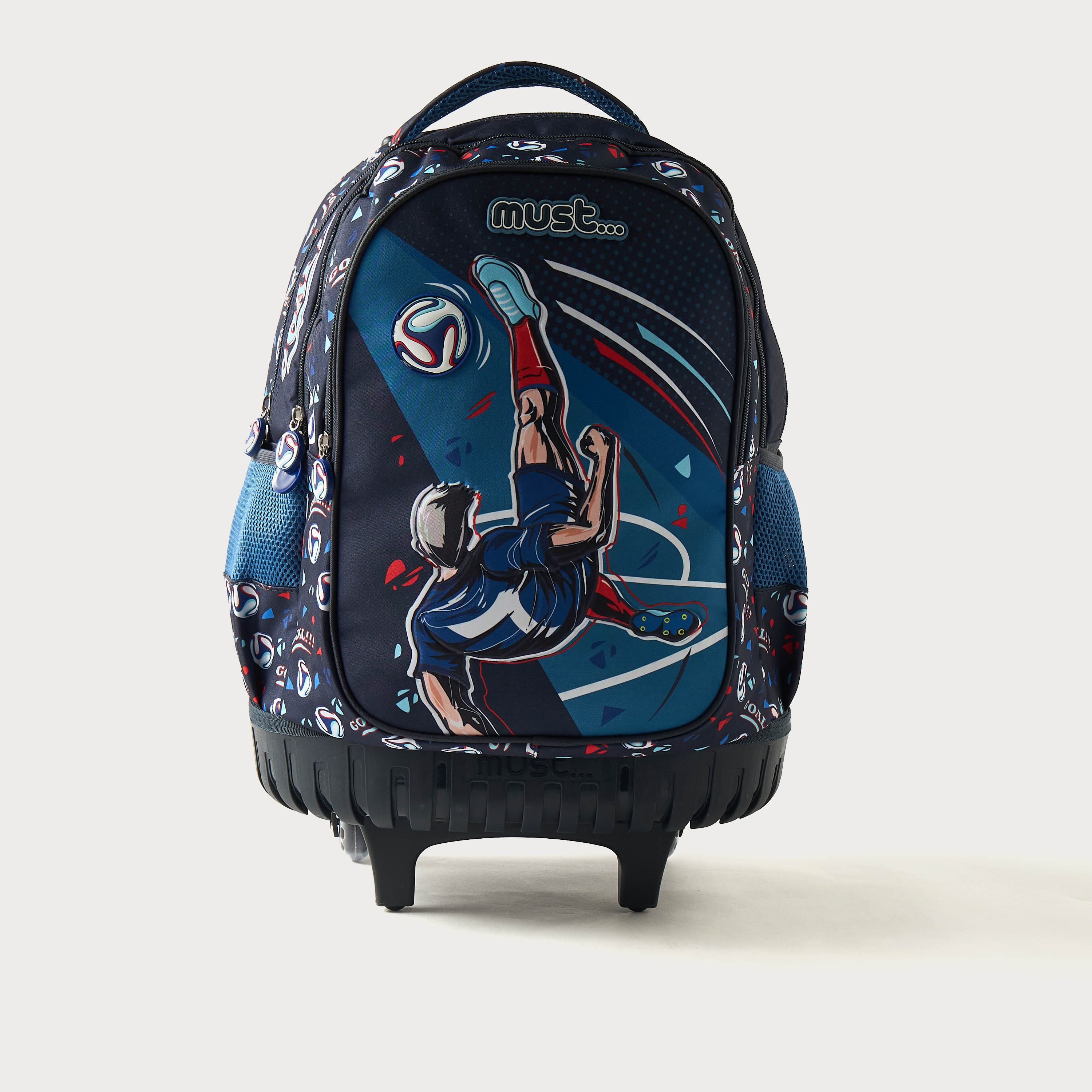 Must Football Print 16-inch Trolley Backpack with Wheels - 24x12x20 cm-school-bagsandbackpacks-trolleybags-image-1