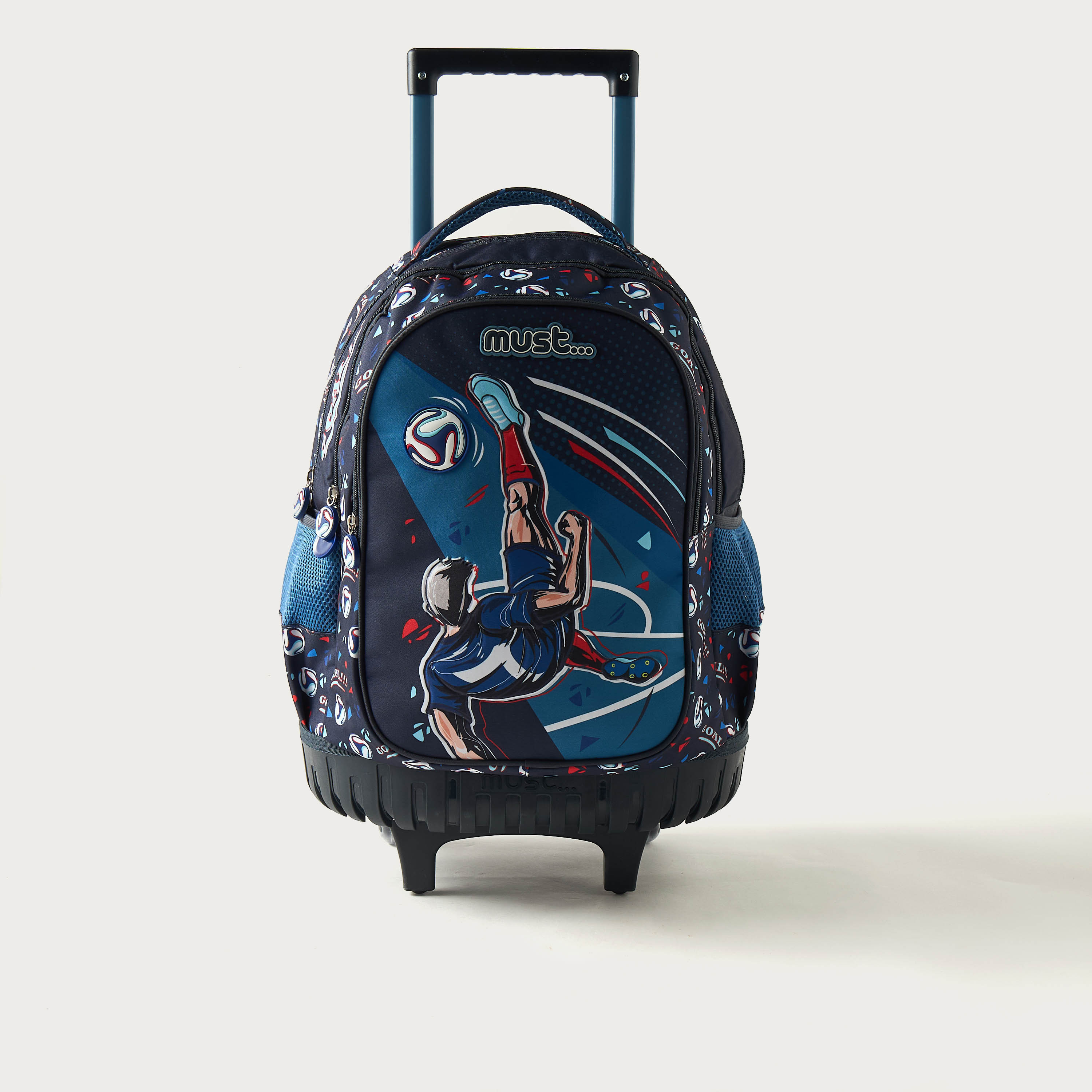 Must Football Print 16-inch Trolley Backpack with Wheels - 24x12x20 cm-school-bagsandbackpacks-trolleybags-image-2