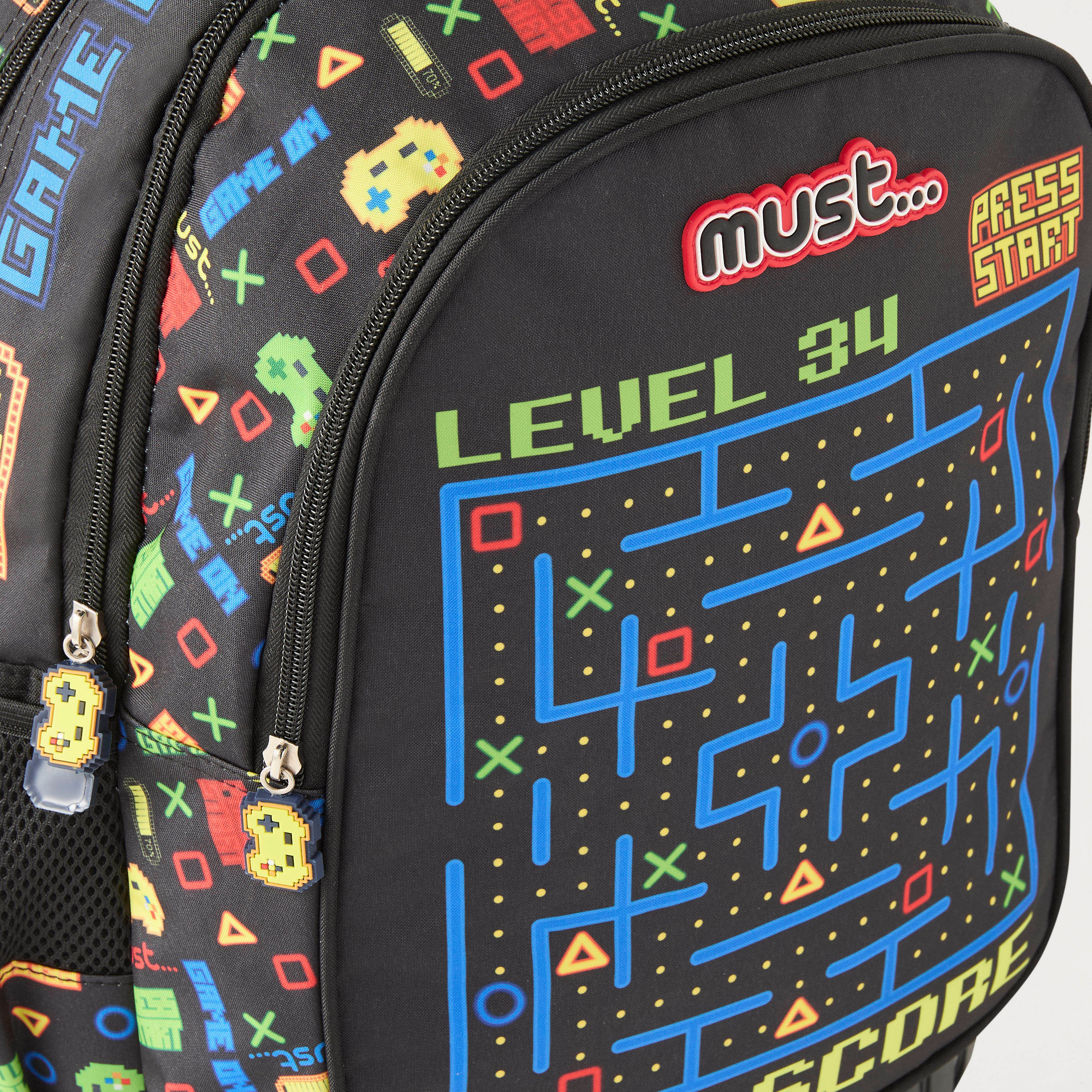 Must 16-inch All-Over Gamer Print Trolley Backpack with Retractable Handle - 24x12x20 cms-cpkids-backtoschool-schoolbagsandbackpacks-trolleybags-image-4