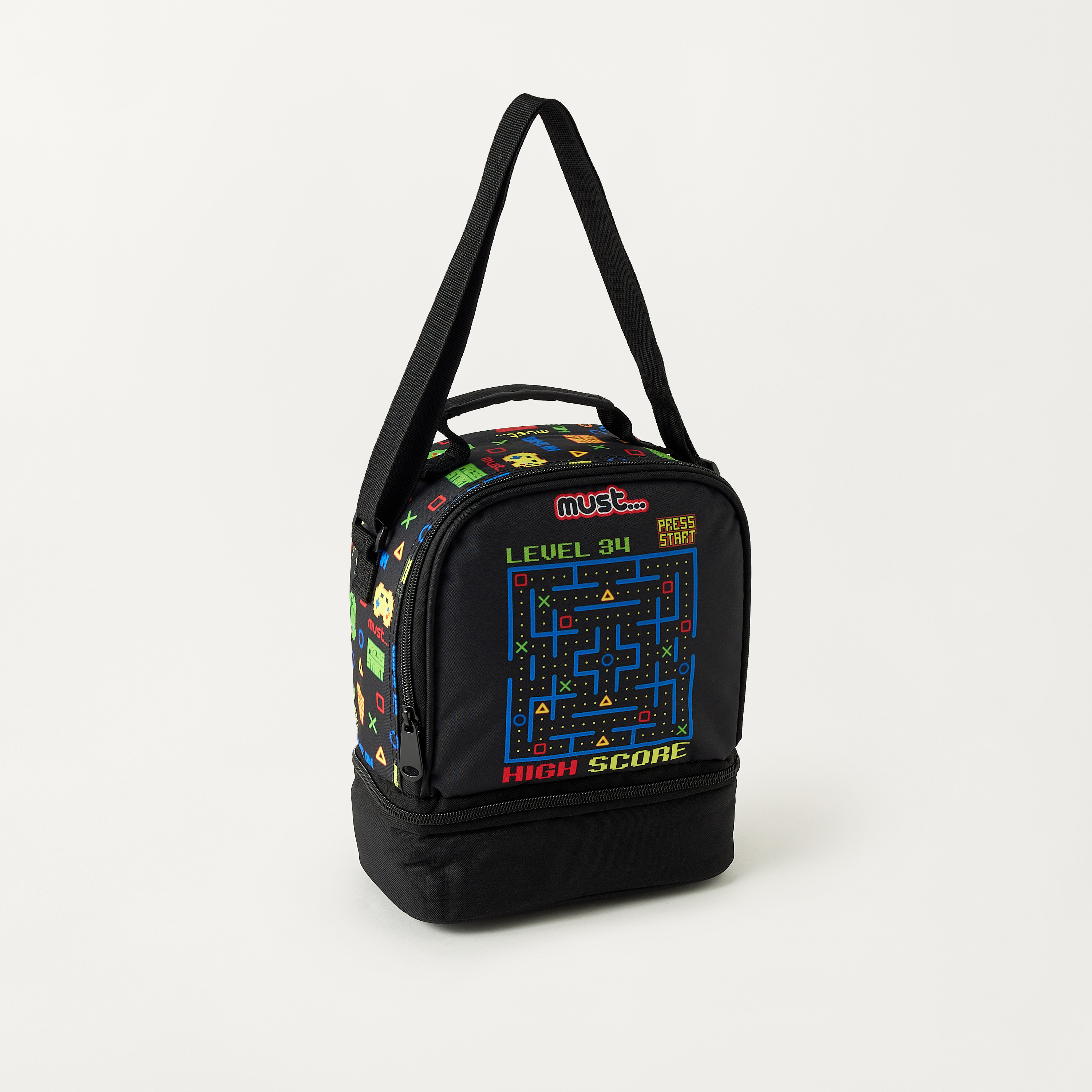 Must All-Over Game Print Lunch Bag with Zip Closure-school-lunchessentials-lunchbags-image-2