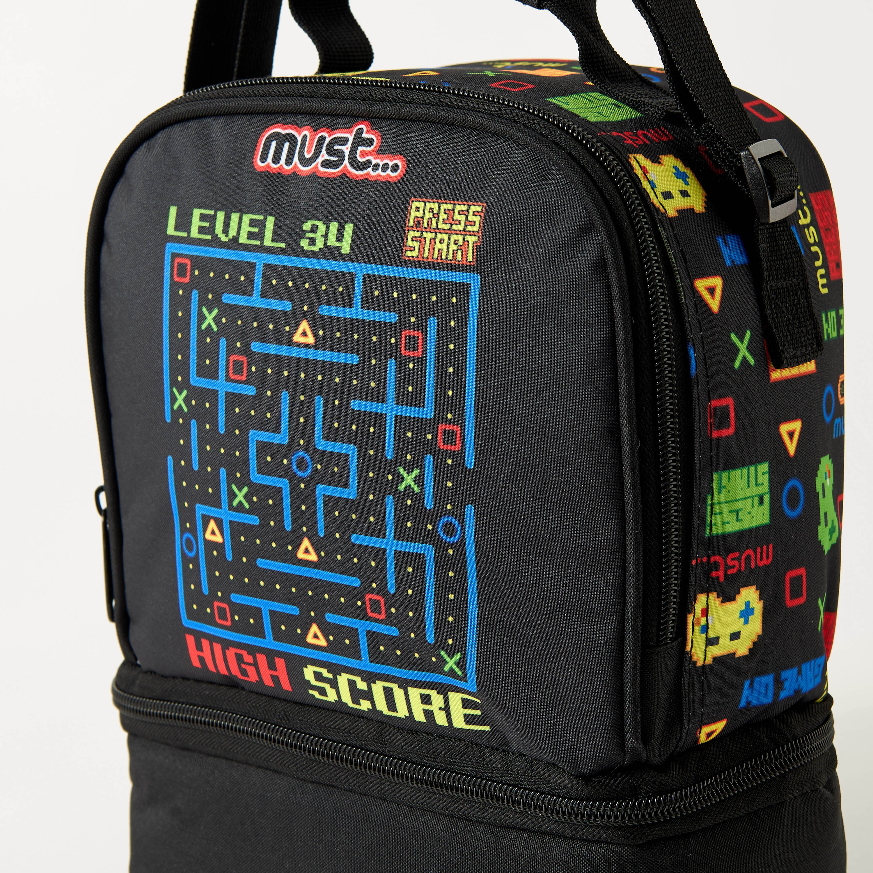 Must All-Over Game Print Lunch Bag with Zip Closure-school-lunchessentials-lunchbags-image-3