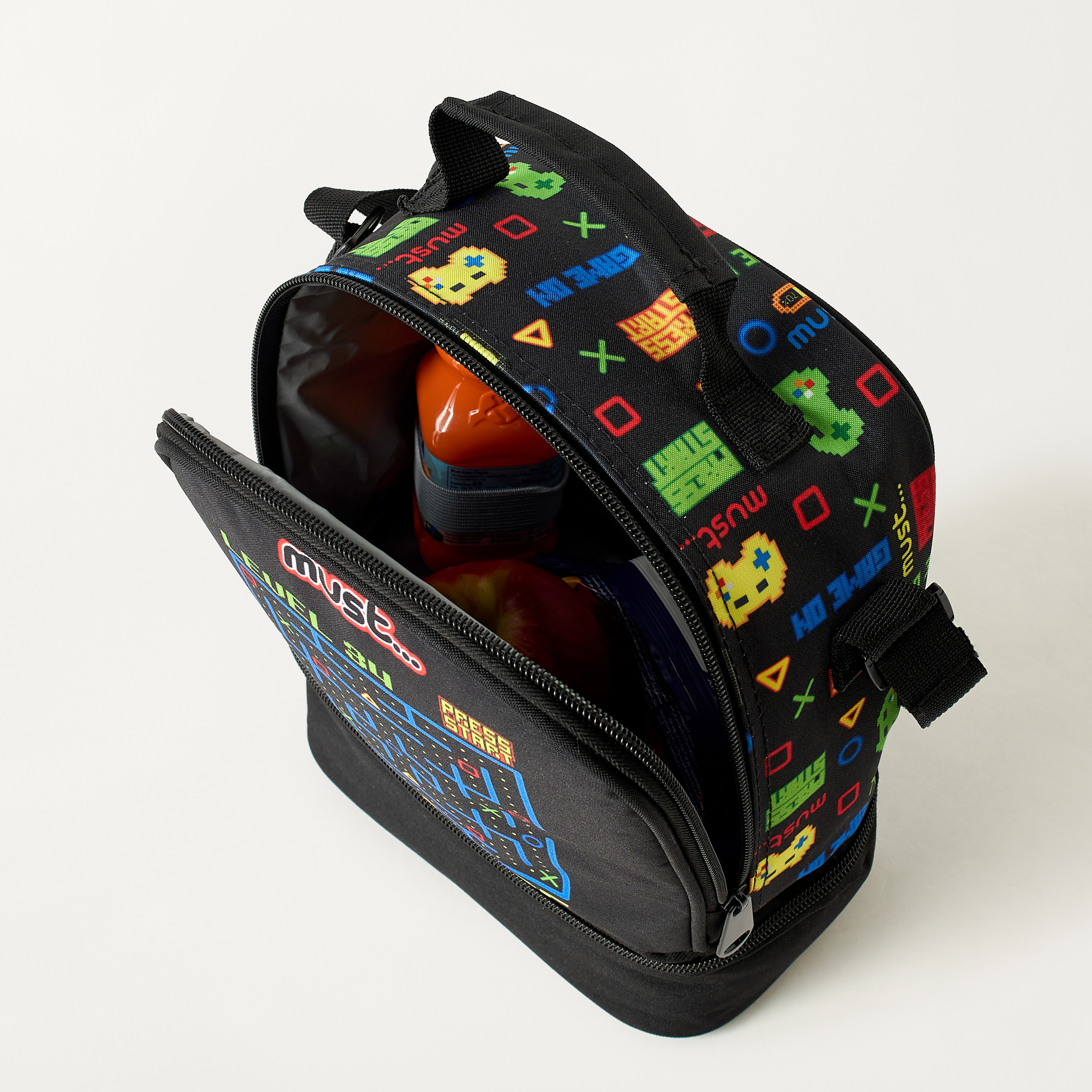 Must All-Over Game Print Lunch Bag with Zip Closure-school-lunchessentials-lunchbags-image-4