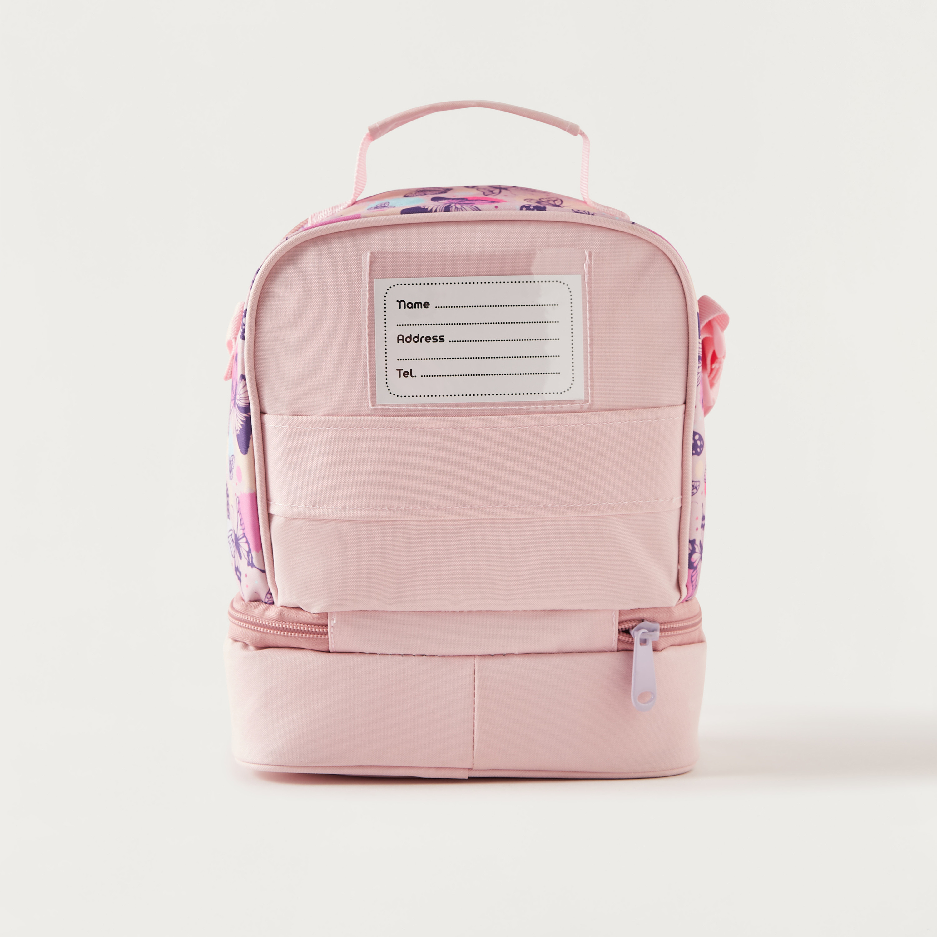 Must Butterfly Print Lunch Bag with Adjustable Strap and Top Handle-school-lunchessentials-lunchbags-image-4
