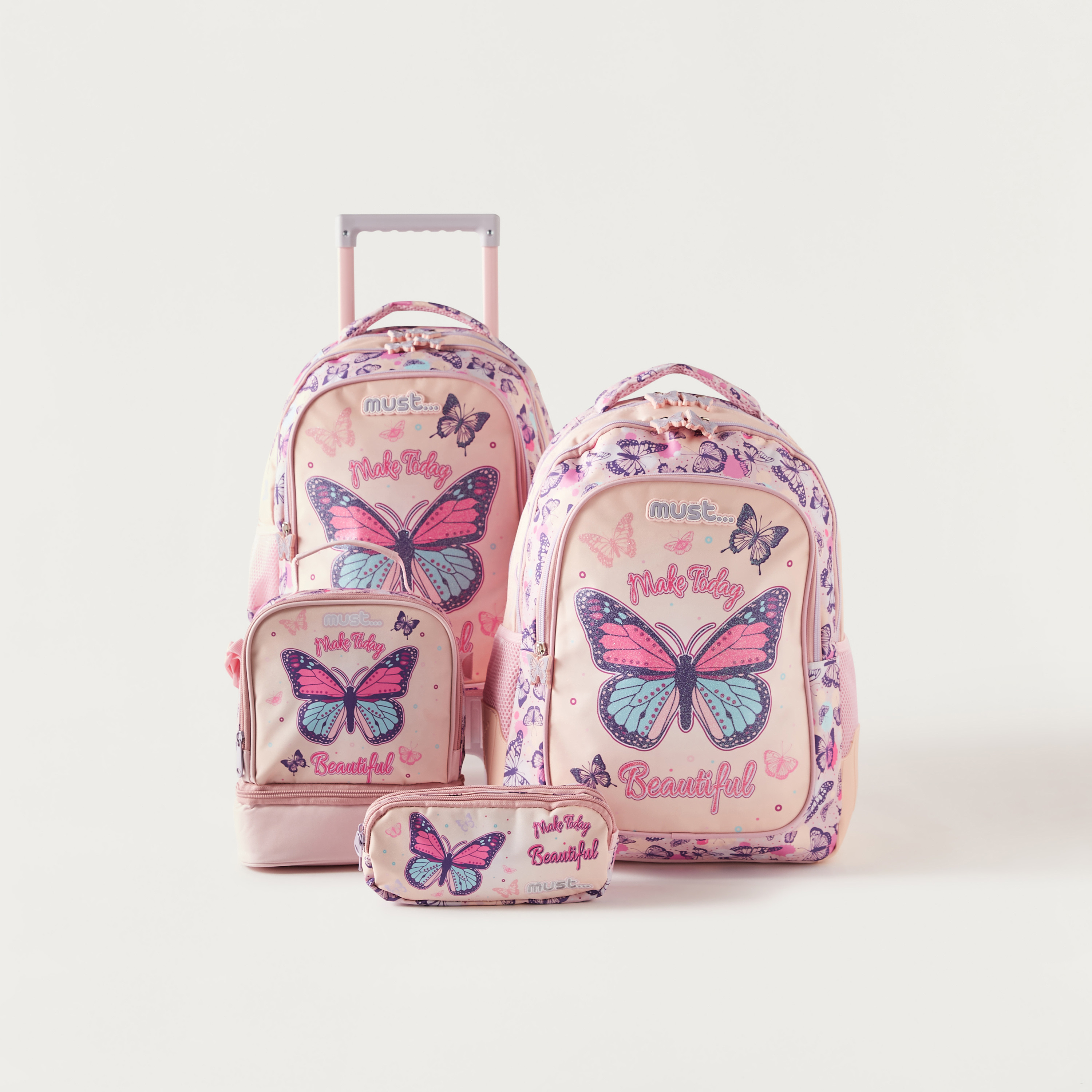 Must Butterfly Print Lunch Bag with Adjustable Strap and Top Handle-school-lunchessentials-lunchbags-image-6