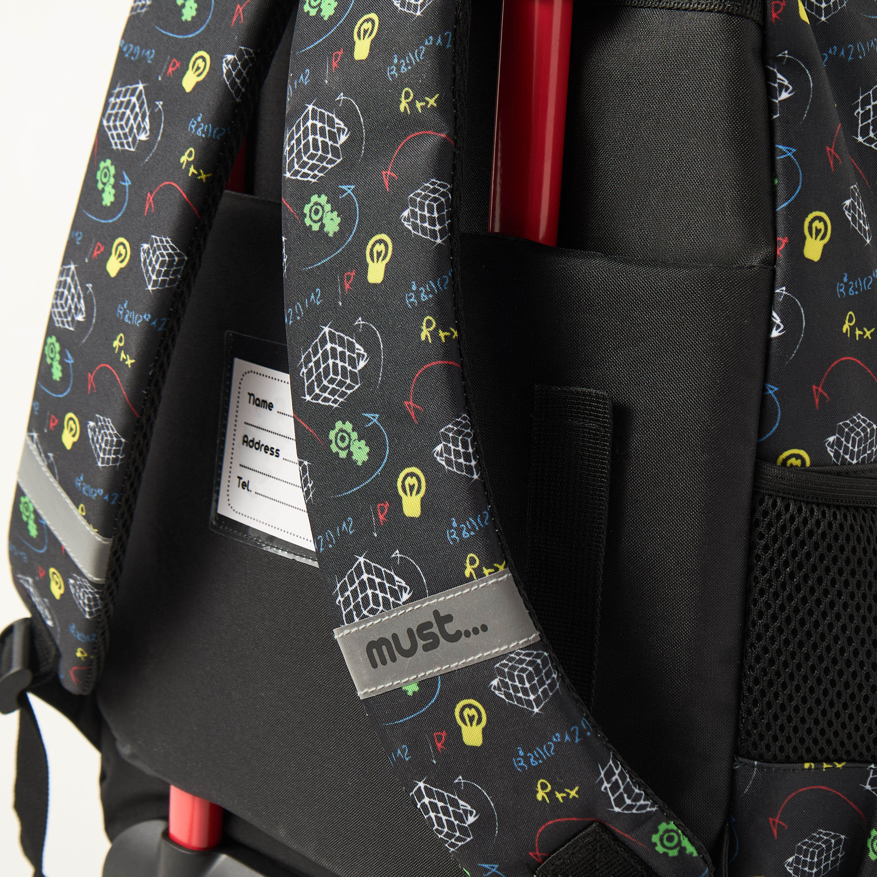 Must Rubik's Cube Print 16-inch Trolley Backpack with Retractable Handle - 24x12x20 cms-school-bagsandbackpacks-trolleybags-image-10