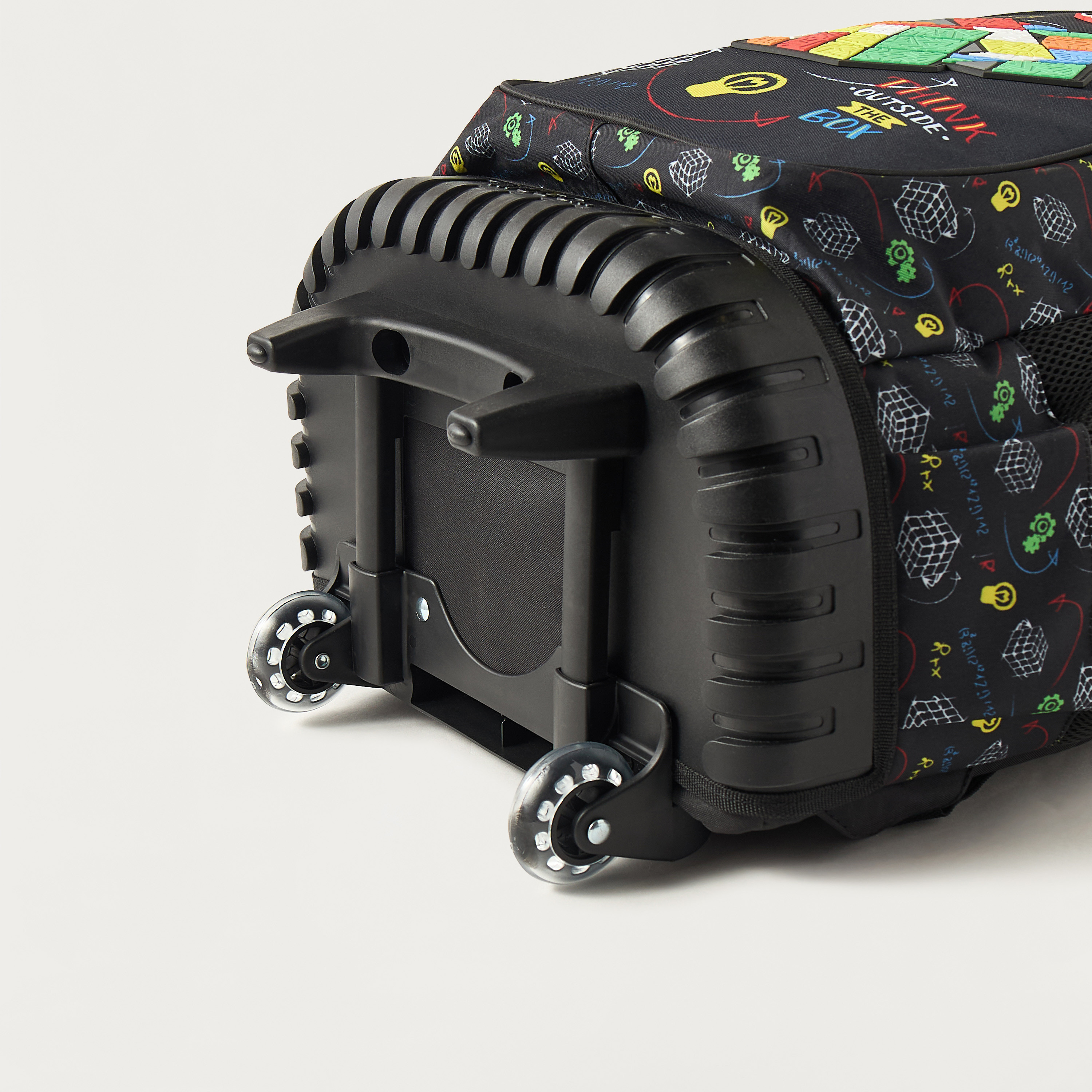 Must Rubik's Cube Print 16-inch Trolley Backpack with Retractable Handle - 24x12x20 cms-school-bagsandbackpacks-trolleybags-image-11