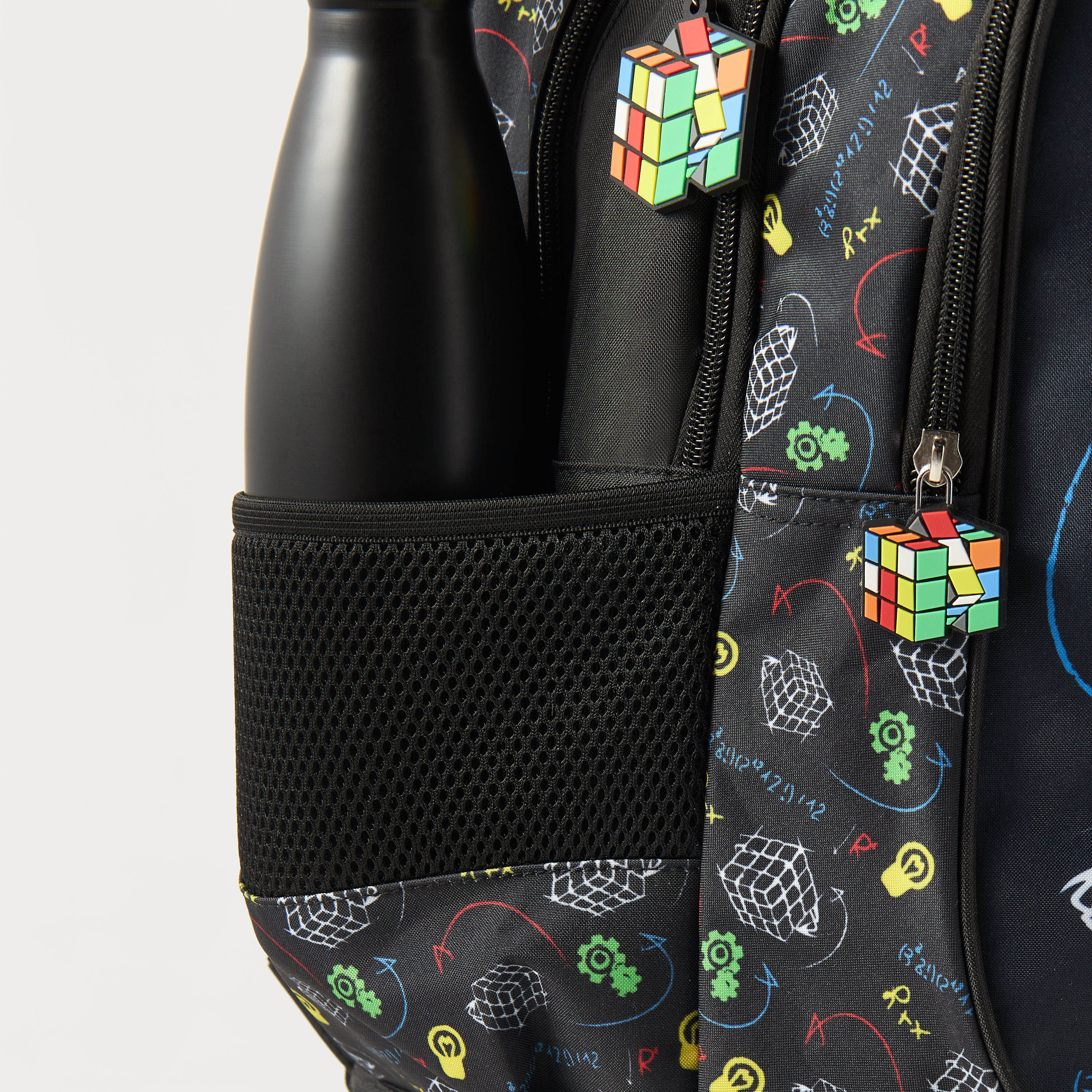 Must Rubik's Cube Print 16-inch Trolley Backpack with Retractable Handle - 24x12x20 cms-school-bagsandbackpacks-trolleybags-image-7