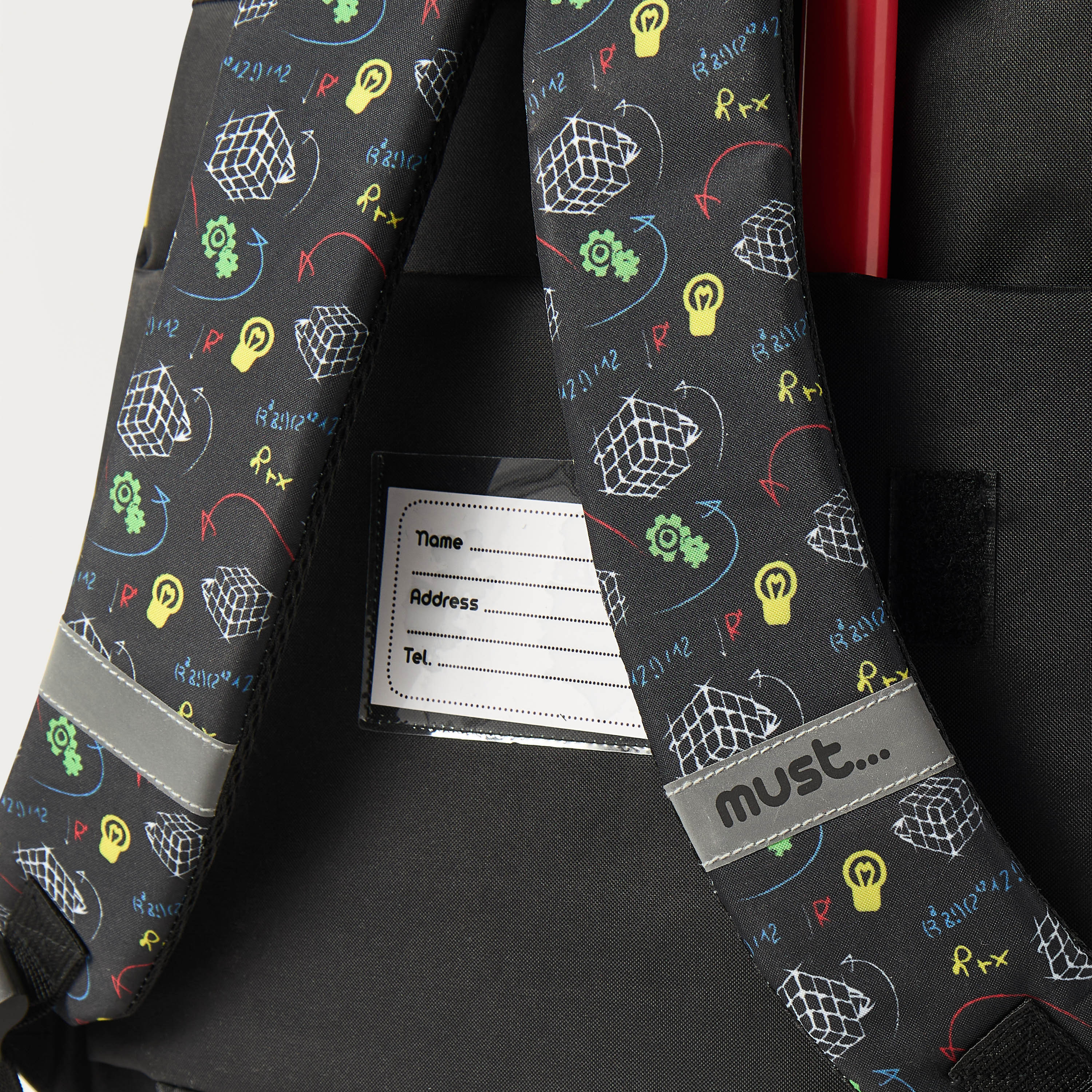 Must Rubik's Cube Print 16-inch Trolley Backpack with Retractable Handle - 24x12x20 cms-school-bagsandbackpacks-trolleybags-image-8