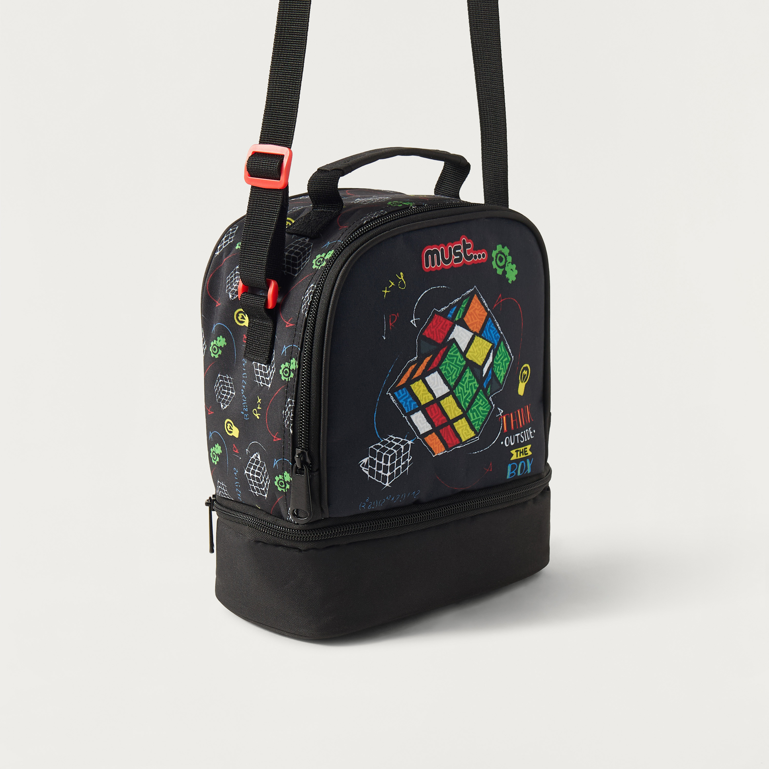 Must Graphic Print Lunch Bag with Adjustable Strap and Zip Closure-school-lunchessentials-lunchbags-image-2