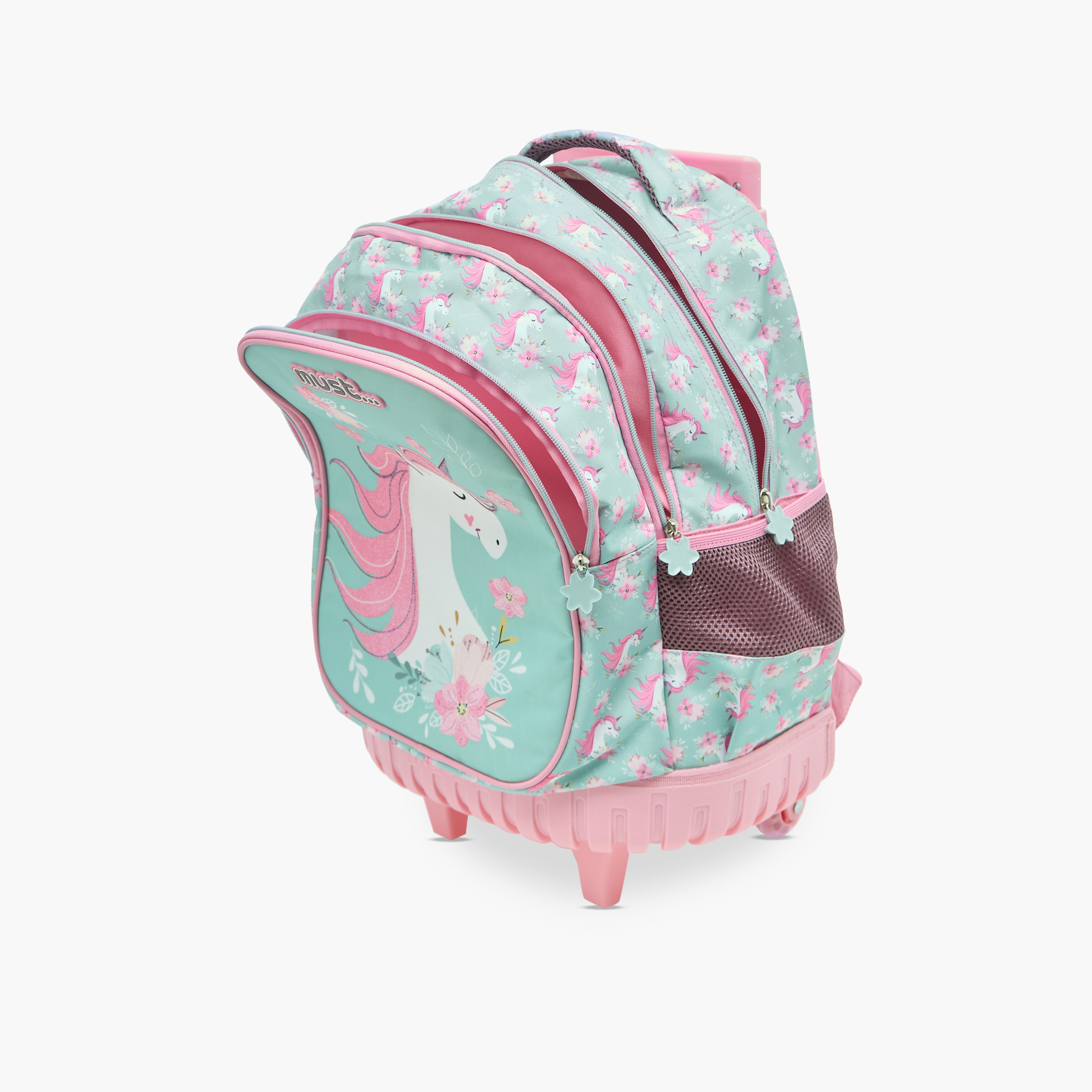 Must Unicorn Print 16 inch Trolley Backpack with Retractable Handle - 24x12x20 cms-school-bagsandbackpacks-trolleybags-image-13