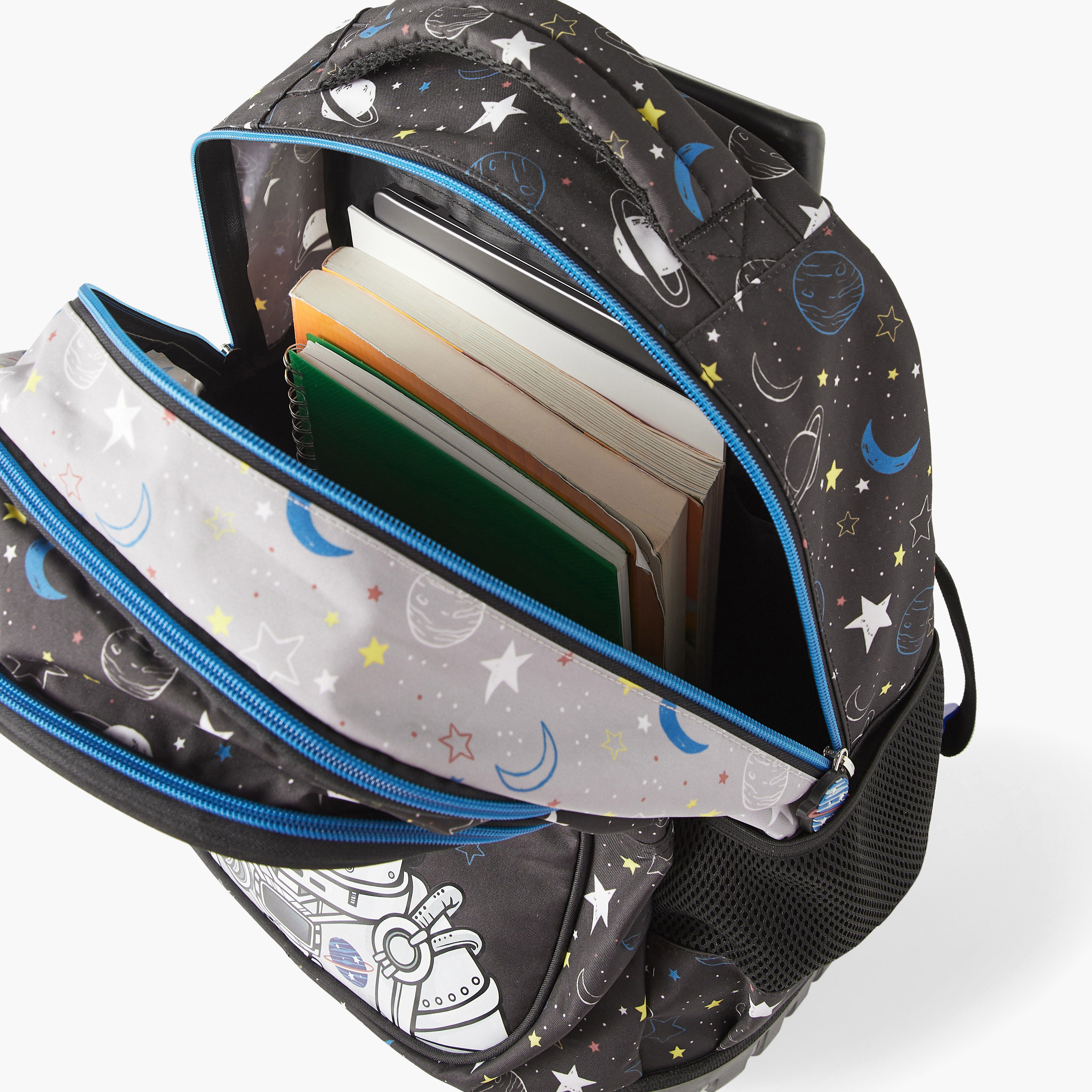 Must Astronaut Print 16-inch Trolley Backpack with Adjustable Shoulder Straps - 24x12x20 cms-cpkids-backtoschool-schoolbagsandbackpacks-trolleybags-image-10