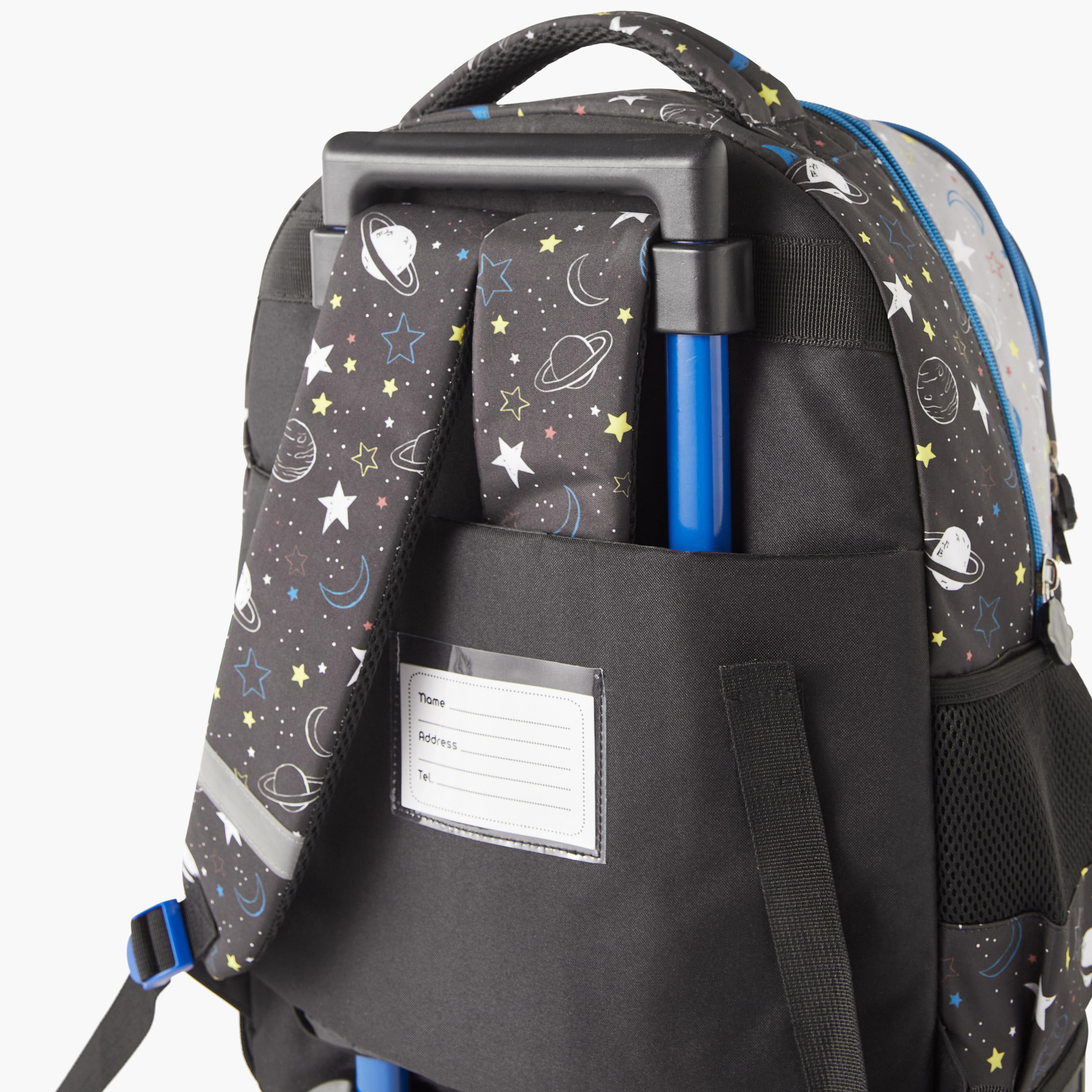 Must Astronaut Print 16-inch Trolley Backpack with Adjustable Shoulder Straps - 24x12x20 cms-cpkids-backtoschool-schoolbagsandbackpacks-trolleybags-image-11