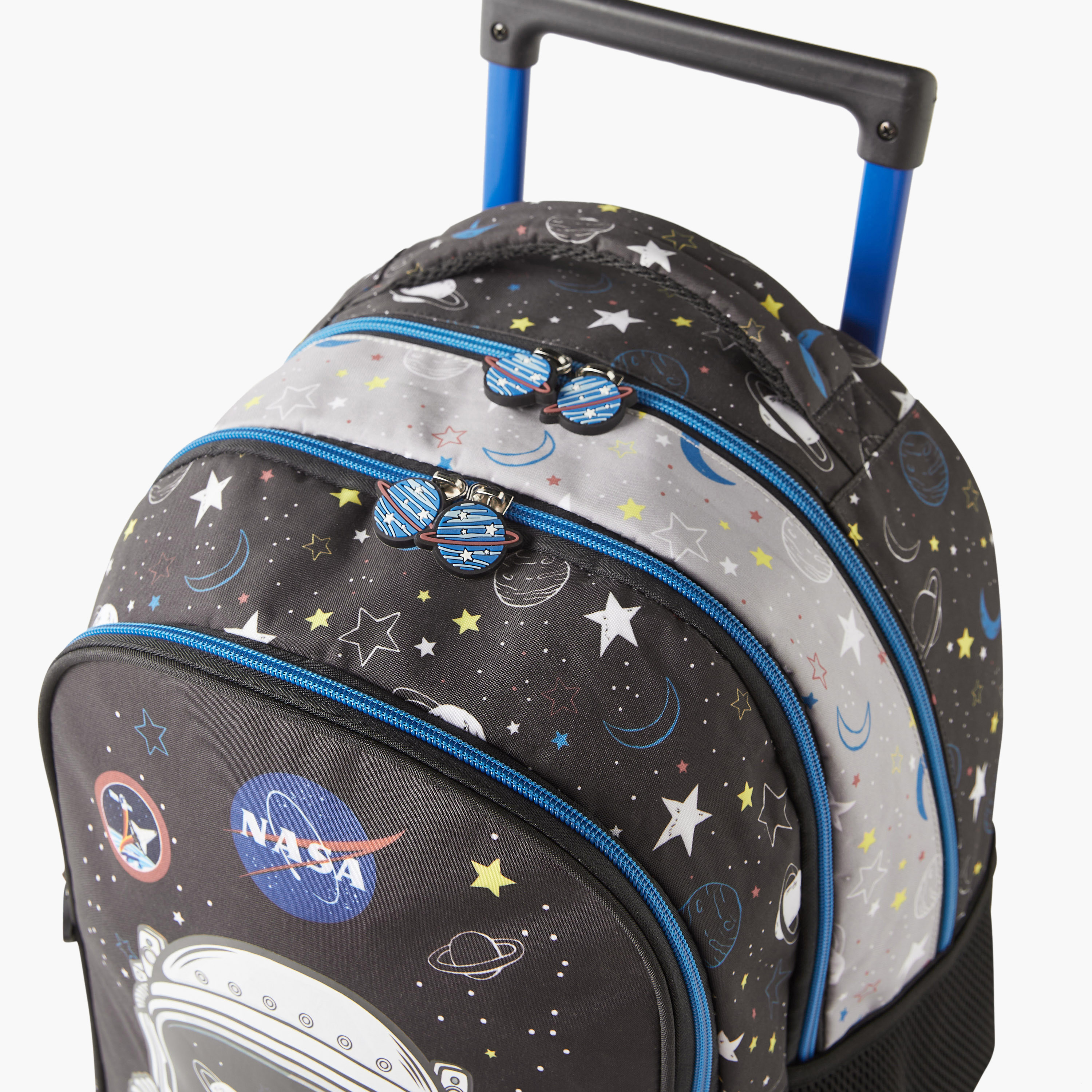 Must Astronaut Print 16-inch Trolley Backpack with Adjustable Shoulder Straps - 24x12x20 cms-cpkids-backtoschool-schoolbagsandbackpacks-trolleybags-image-3