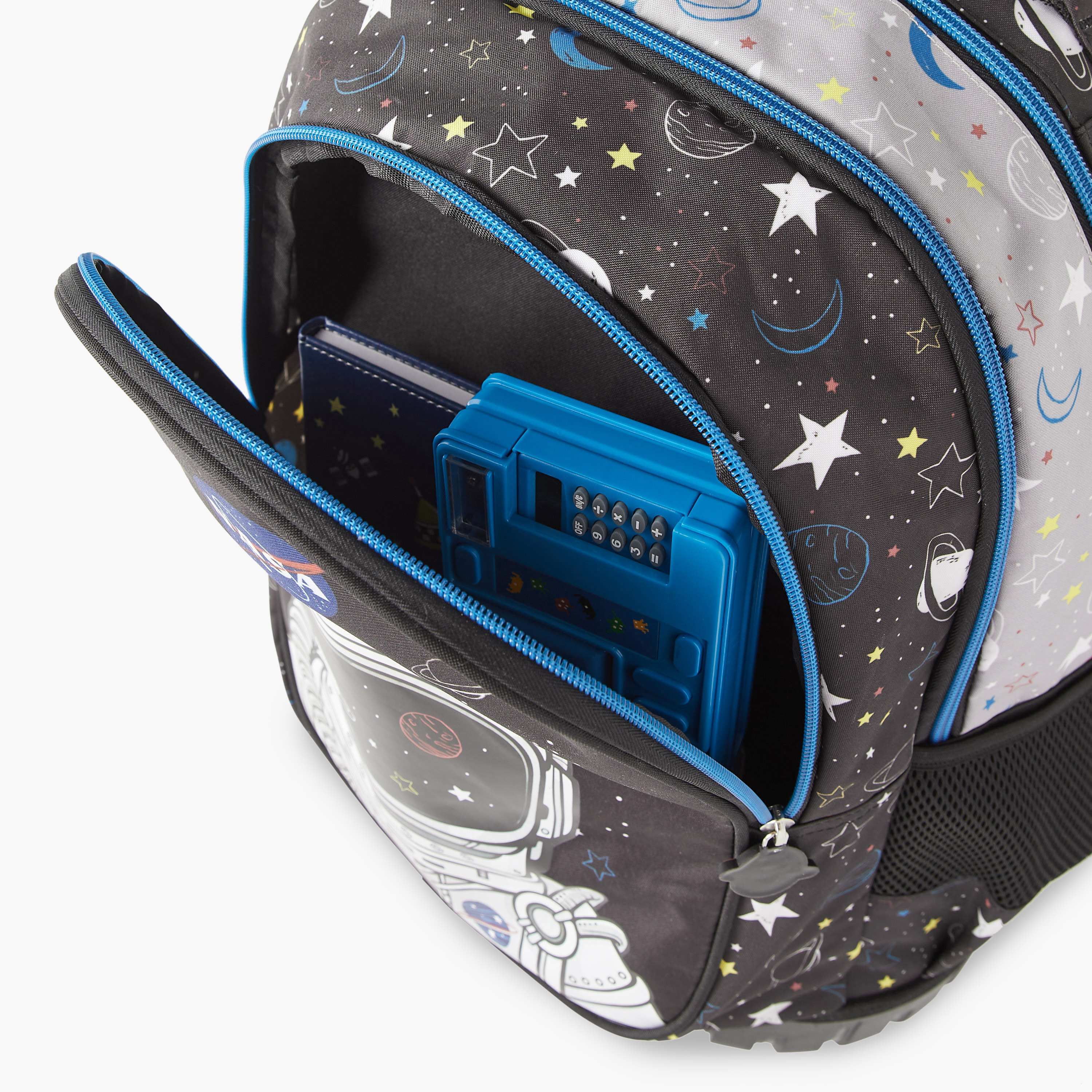 Must Astronaut Print 16-inch Trolley Backpack with Adjustable Shoulder Straps - 24x12x20 cms-cpkids-backtoschool-schoolbagsandbackpacks-trolleybags-image-9