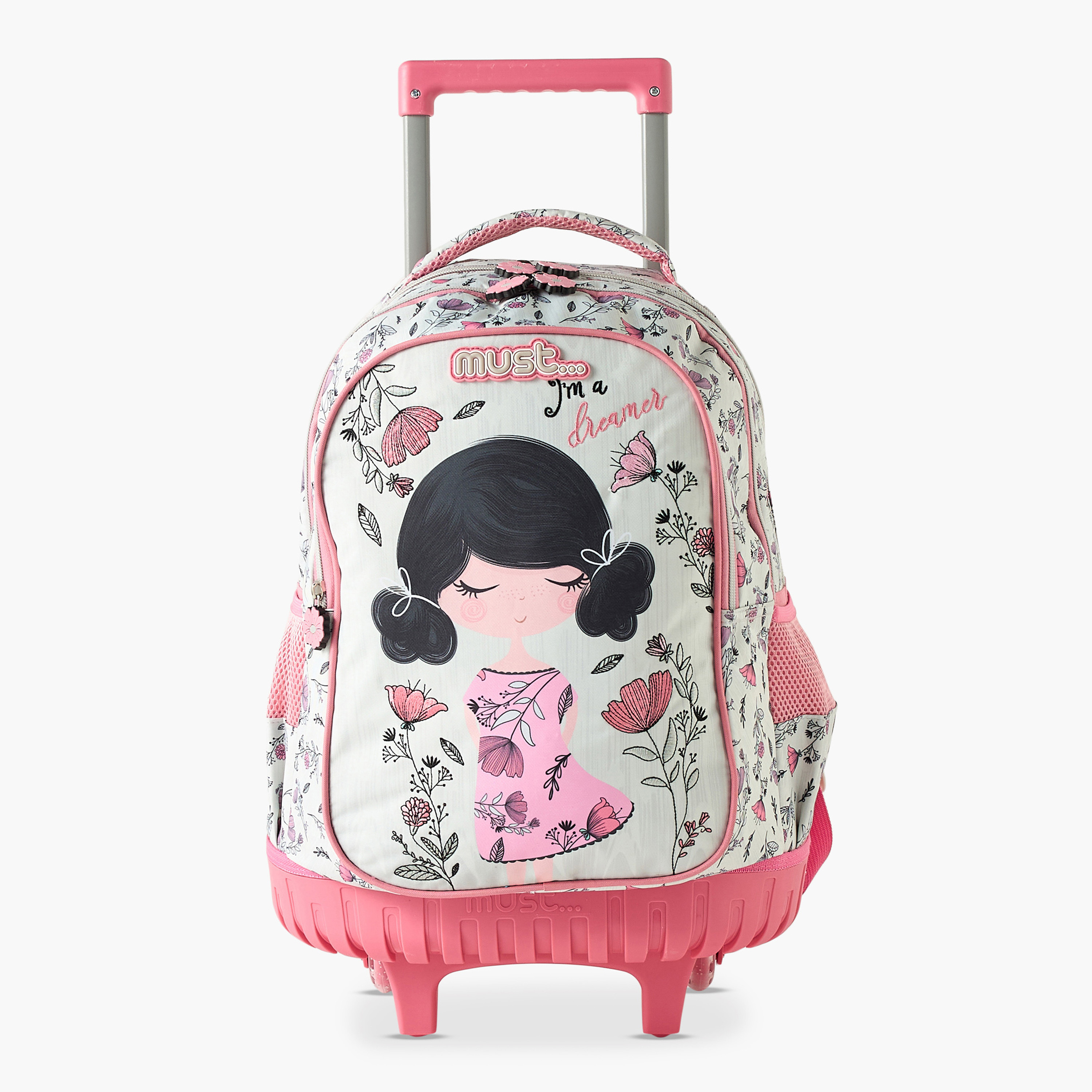 Must 16-inch All-Over Floral Print Trolley Backpack with Retractable Handle - 34x20x44 cms-cpkids-backtoschool-schoolbagsandbackpacks-trolleybags-image-1