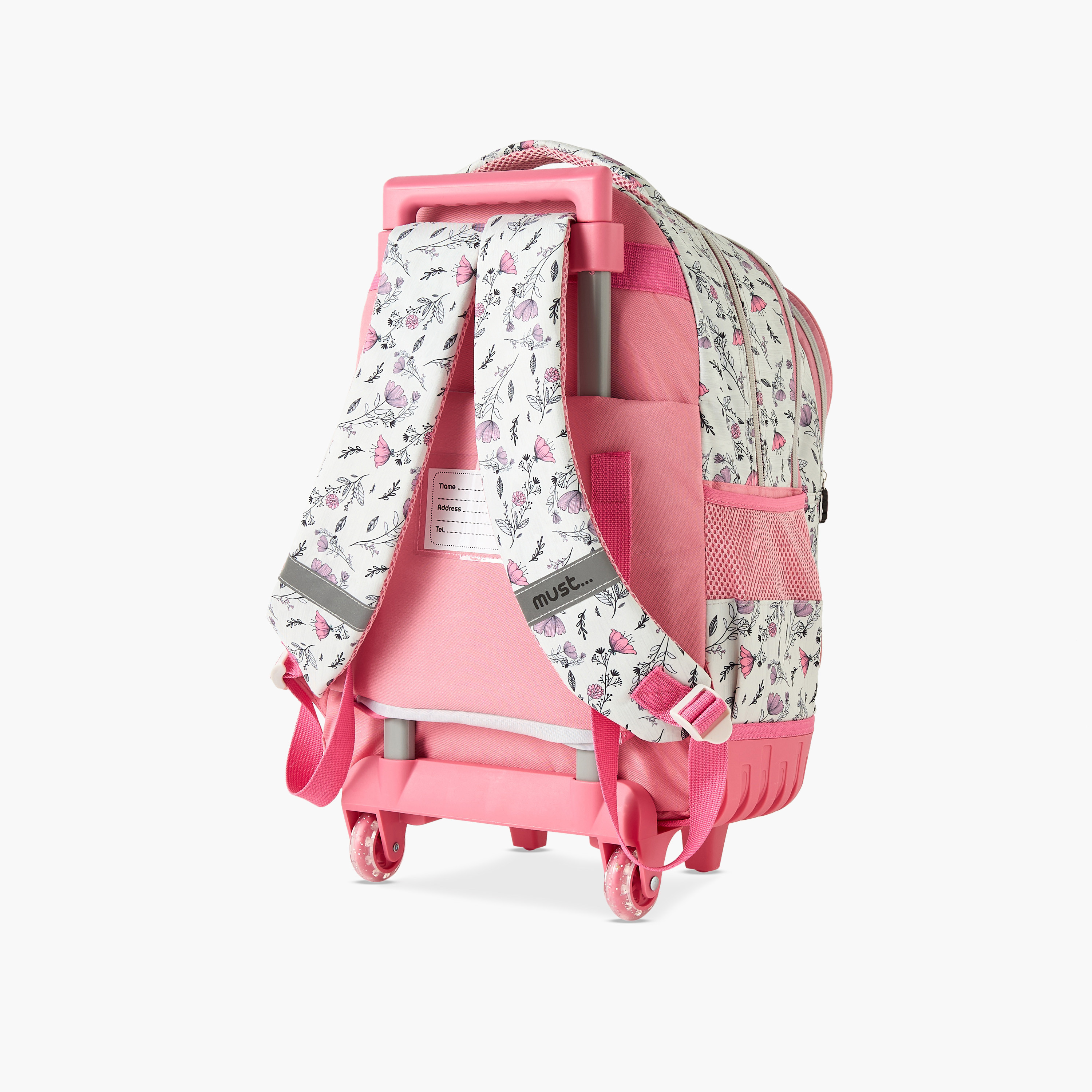 Must 16-inch All-Over Floral Print Trolley Backpack with Retractable Handle - 34x20x44 cms-cpkids-backtoschool-schoolbagsandbackpacks-trolleybags-image-3