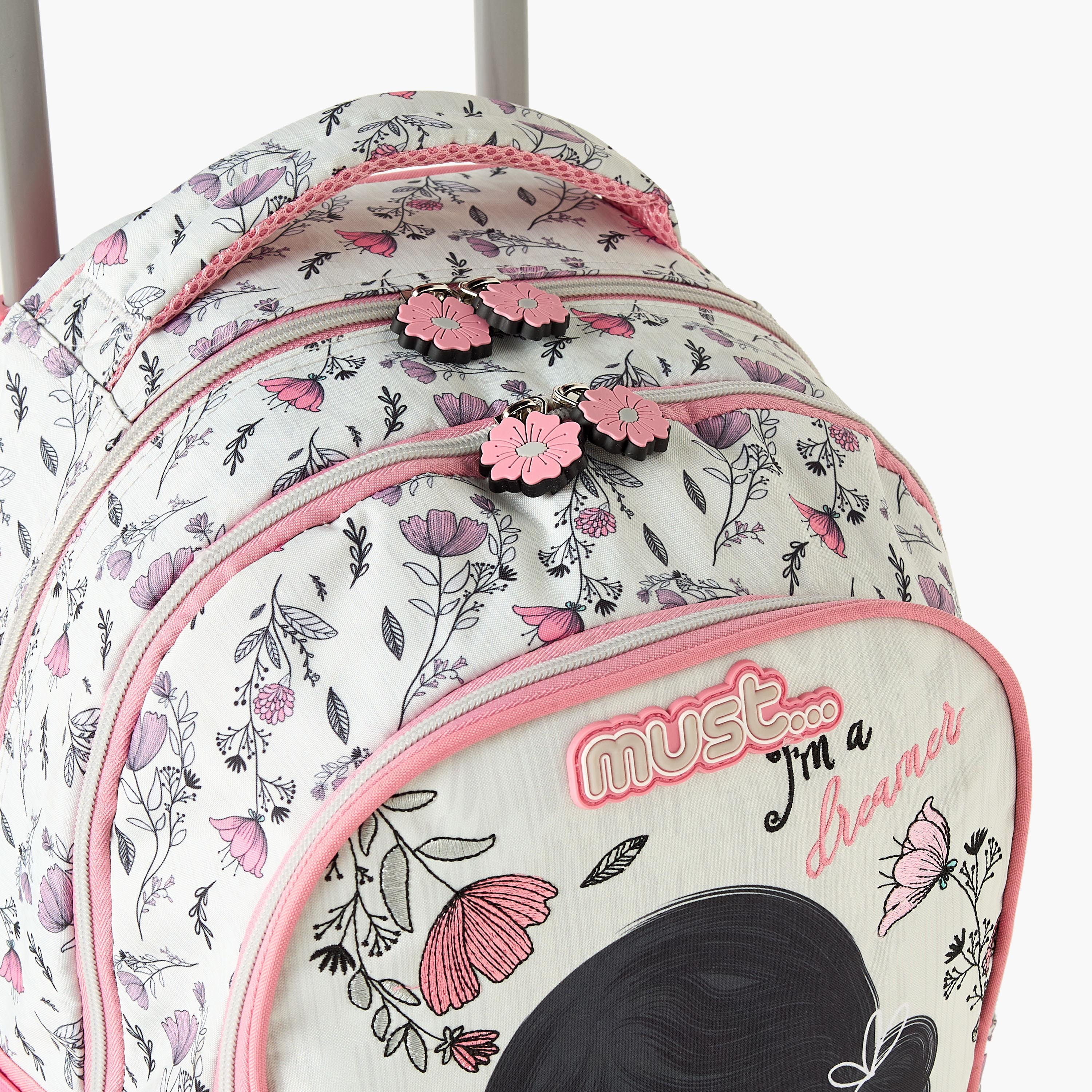 Must 16-inch All-Over Floral Print Trolley Backpack with Retractable Handle - 34x20x44 cms-cpkids-backtoschool-schoolbagsandbackpacks-trolleybags-image-5