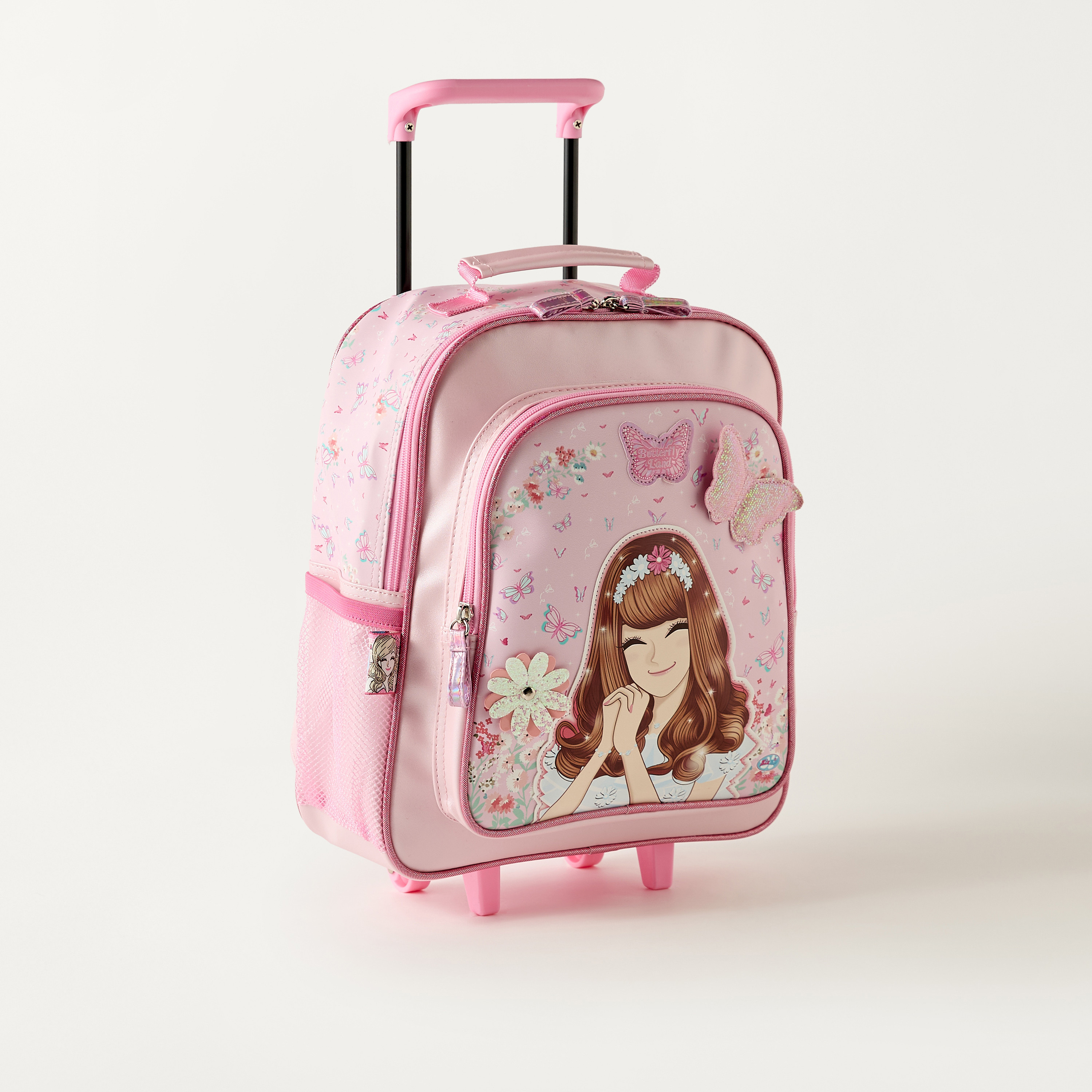 Minmie All-Over Print 12 inch Trolley Bag with Retractable Handle - 28x11x32 cms-school-bagsandbackpacks-trolleybags-image-2