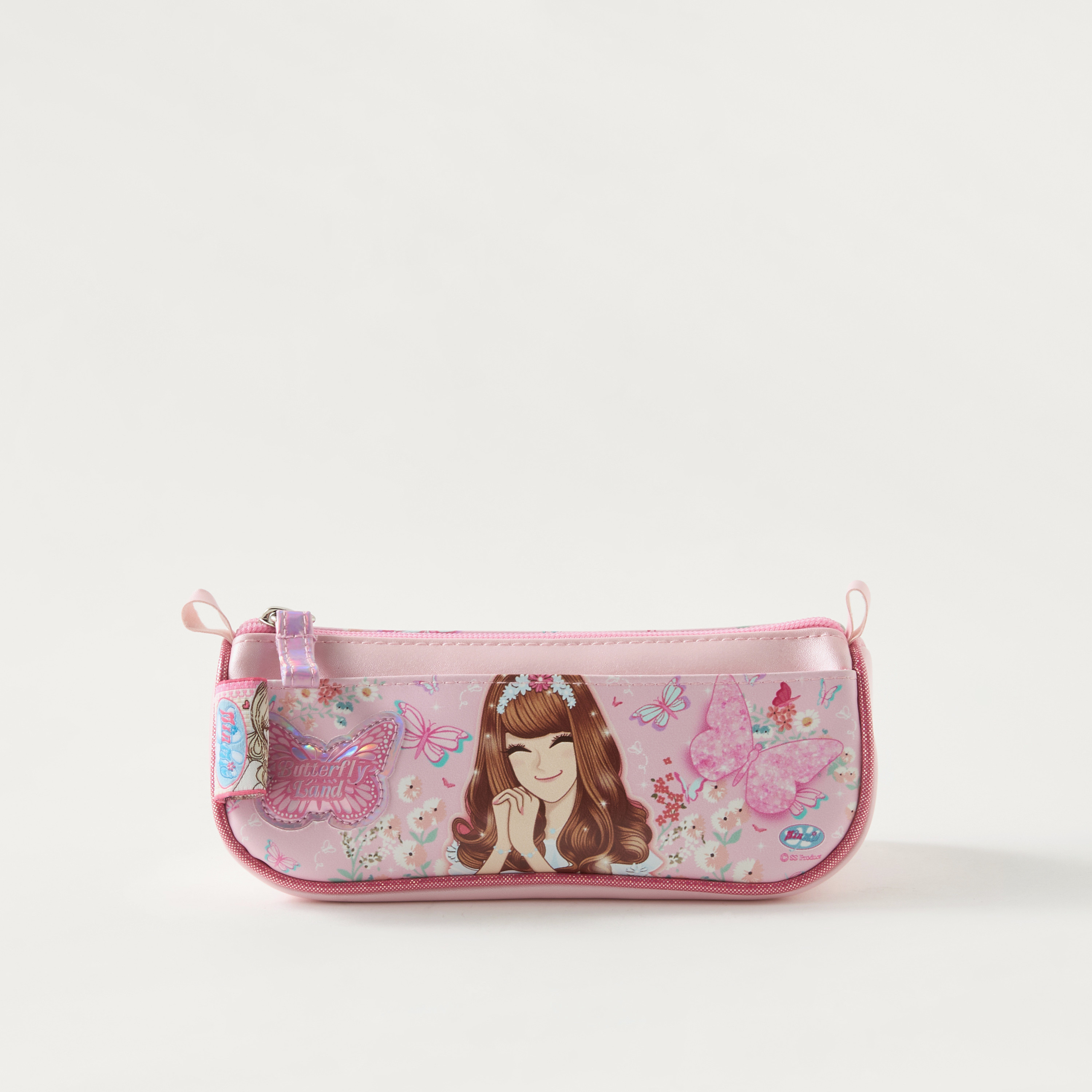مقلمة بسحاب إغلاق وطبعات فراشة من مينمي-school-stationery-pencilcases-image-1