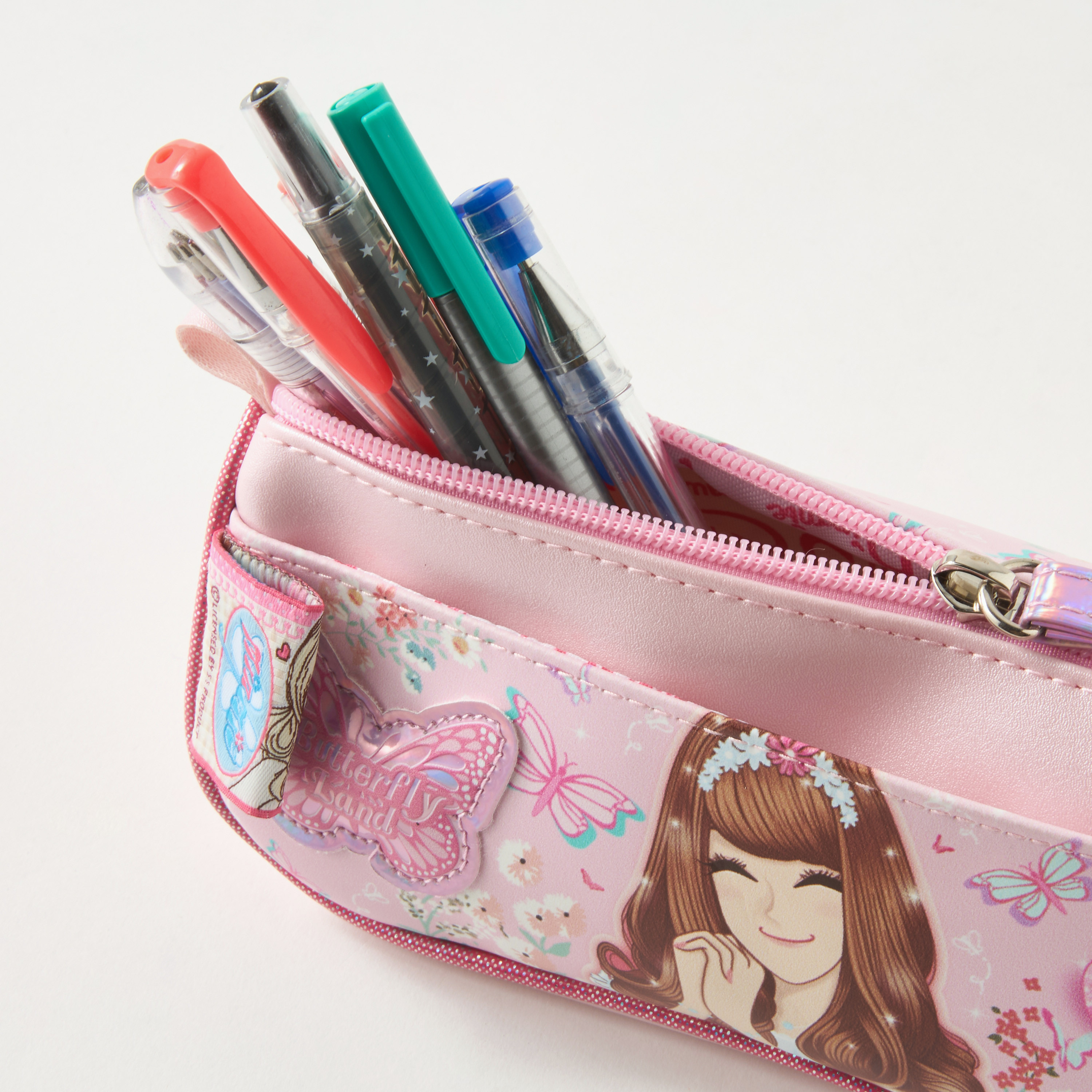مقلمة بسحاب إغلاق وطبعات فراشة من مينمي-school-stationery-pencilcases-image-4